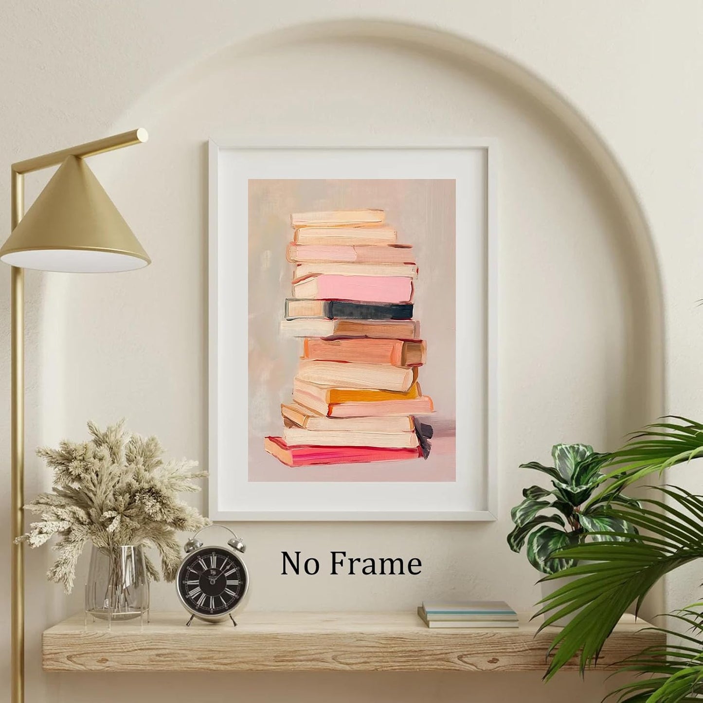 Books Canvas Wall Art Aesthetic Book Posters Bookish Prints Pink Watercolor Abstract Book Poster Reading Books Lovers Pictures Pink Preppy Book Art Inspirational Educational Posters 16x24inch No Frame