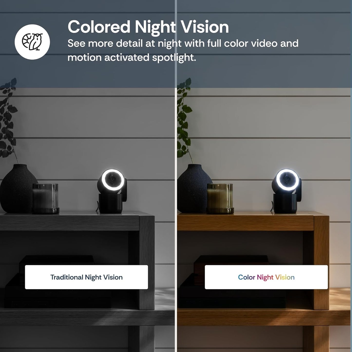 Luna 2K Indoor Cameras for Home Security, 2.4GHz & 5GHz WiFi, 360-Degree Pan-Tilt, Built-in Spotlight, Human Auto Tracking, Siren, Pet/Dog/Baby Camera with Phone app, White (2026 Upgrade Version)