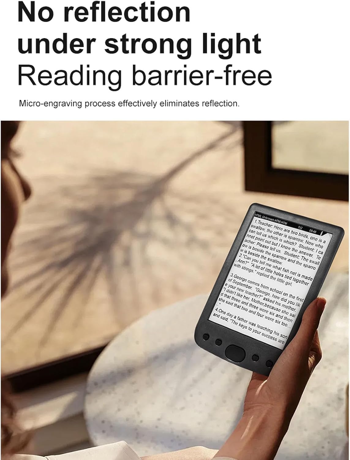 Fabater 6 Inch E Reader, 800 x 600 HD Ink Screen High Resolution Ebook Reader, Reading Tablet with Large Touch Screen Adjustable Brightness for PDF TXT DOC EPUB MOBI Support (16GB)