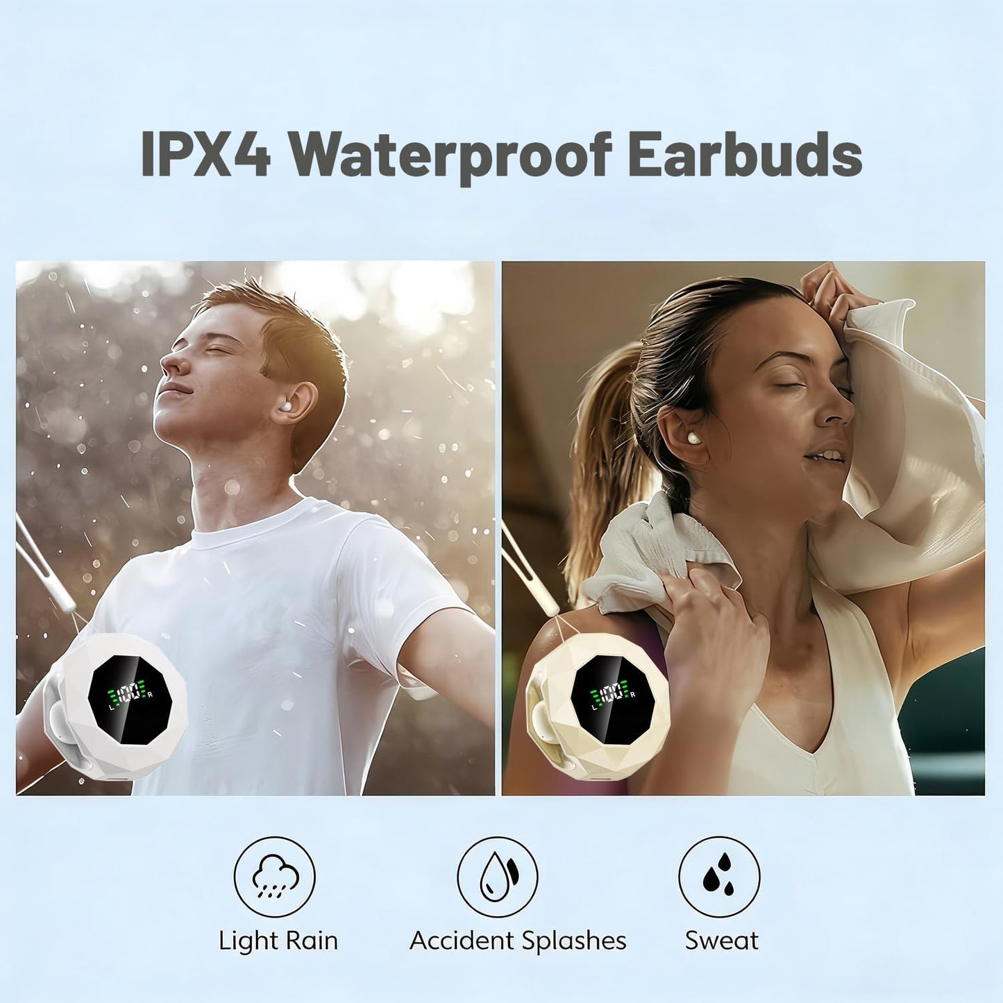 Wireless Earbuds,Invisible Sleep Headphones, Bluetooth 6.0 Headphones with ENC Noise Cancelling,Ultra Small Lightweight Half in-Ear Headphones for Sleeping, Workouts, Music-White