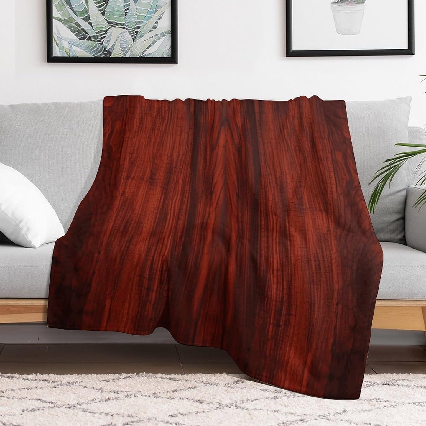 Red Wood Blanket Super Soft Lightweight Throw Blanket Cute Cozy Warm Bed Blanket Decorative Fuzzy Blanket All-Season Home Decor Gift for Sofa Couch Living Room 40"*50" （100 * 130cm）