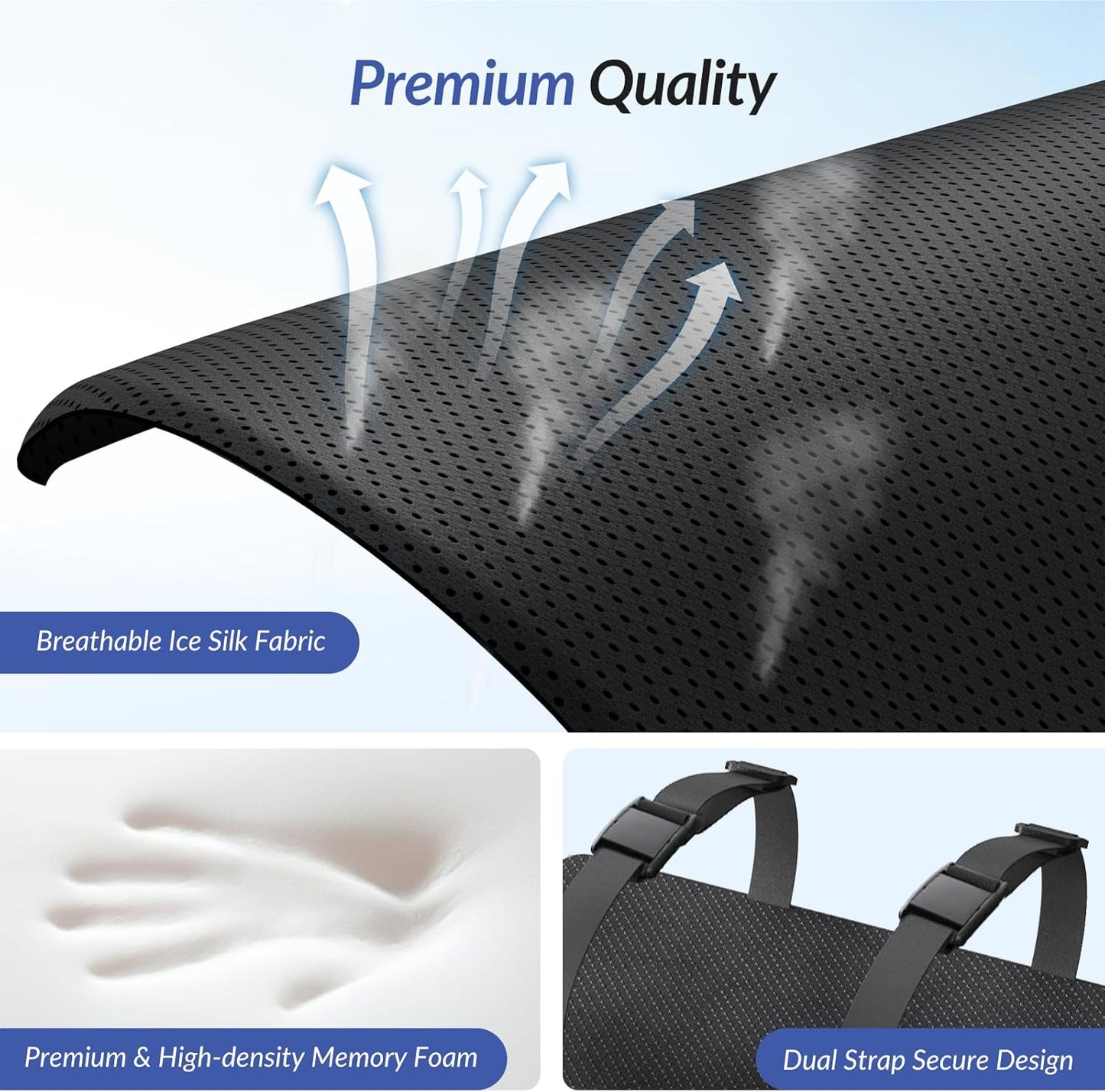 ZIKEE Lumbar Support Pillow for Office Chair and Car Seat with Aribag Design, Adjustable Back Support Lumbar Pillow with Memory Foam for Lower Back Pain Relief & Improved Posture, Dual-Strap Design