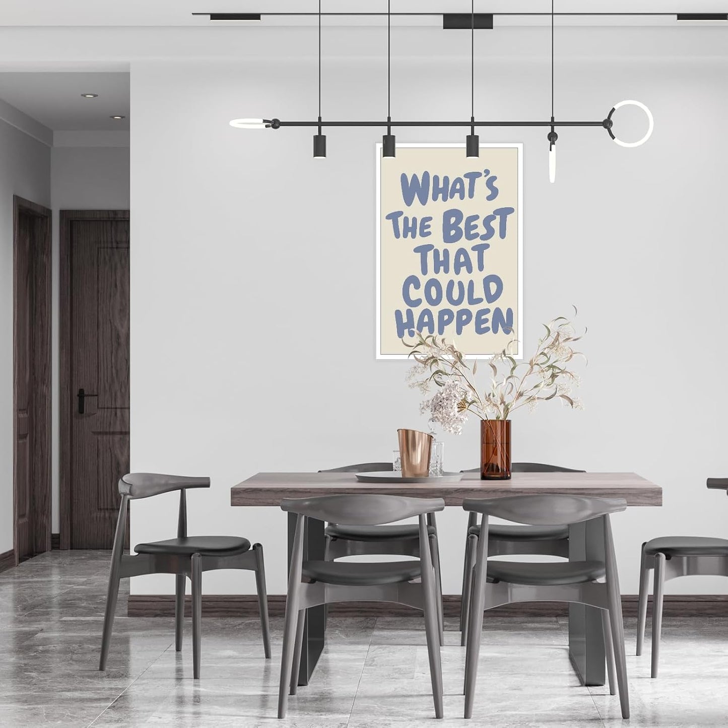 What's the Best That Could Happen Canvas Print, Inspirational Quote Poster, Positive Thinking Wall Art, Modern Motivational Decor, Uplifting Home Office Artwork 12x16 in Unframed