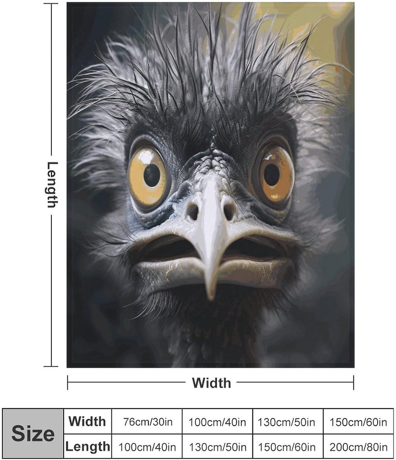 Emu Throw Blanket for Couch Super Soft Warm Lightweight Throw Blankets Cozy Flannel Bed Blanket Cute Decorative Blankets for All Seasons Home Decor Gift 60"*80"（150 * 200cm）