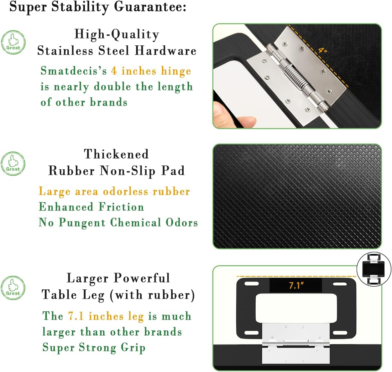 Smatdecis Couch Arm Tray Table Sofa Arm Clip Table, Armrest Tray Table Suitable for Home Drinks/Fast Food/Fruit Etc, Large Size Multi-Function Black