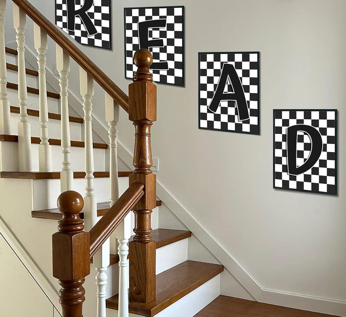 ULEGIE Classroom Decor, Library Decor, Reading Nook Decor for Kids, Playingroom Wall Decor, Black and White Read Signs Prints for Kids Room Classroom Playroom Nursery, 8x10 Inch Unframed Set of 4