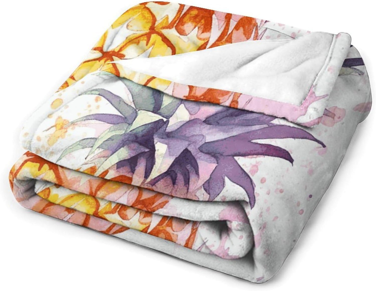 Pineapple Blanket Super Soft Lightweight Throw Blanket Cute Cozy Warm Bed Blanket Decorative Fuzzy Blanket All-Season Home Decor Gift for Sofa Couch Living Room 40"*50" （100 * 130cm）