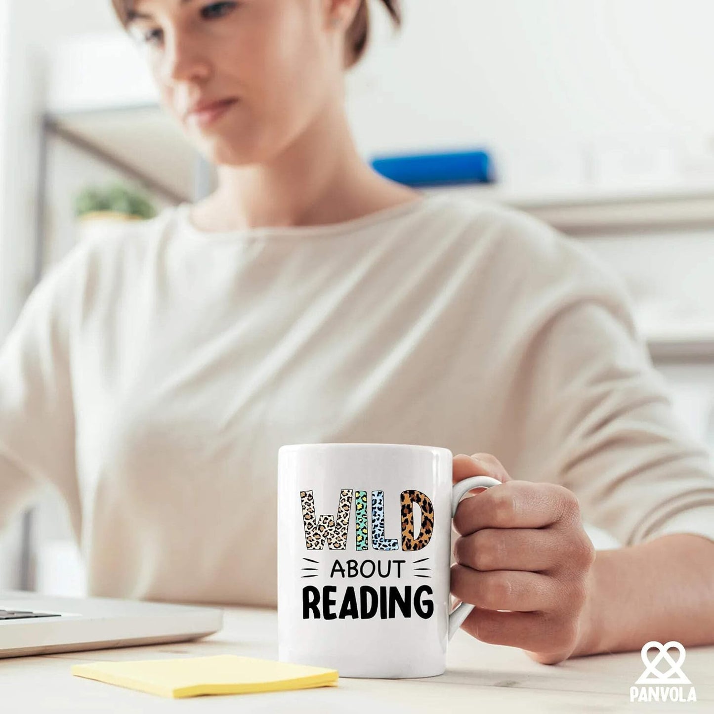 Wild About Reading Book Lover Gifts Book Readers Gifts For Women Men Sister Girlfriend Wife From Husband Boyfriend Dad Mom Funny Ceramic Mug Novelty Drinkware 11oz White