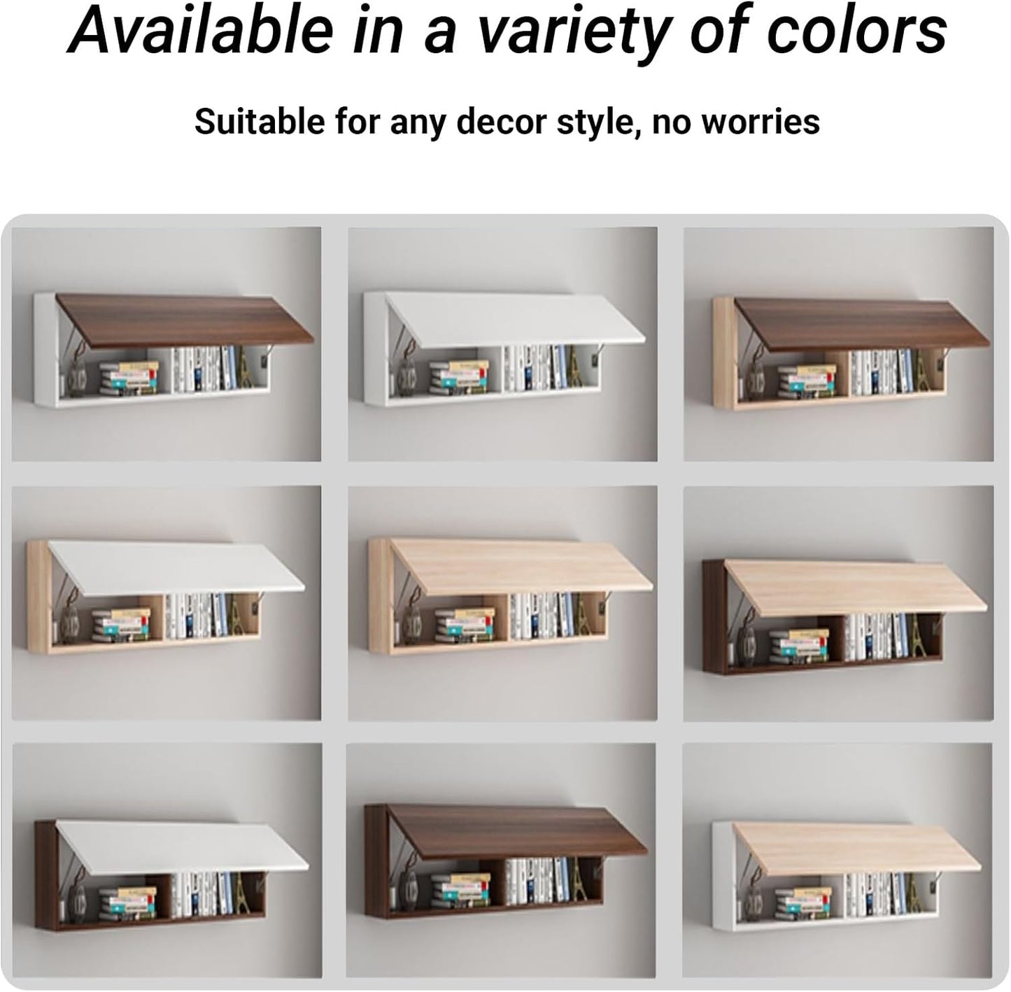 Wooden Wall Mounted Storage Organizer with Door, Wall-Mounted Makeup Organizer，Medicine Cabinet，for Living Room，Bedroom，Kitchen，Bathroom(White+Wood,60cm/23.6in)