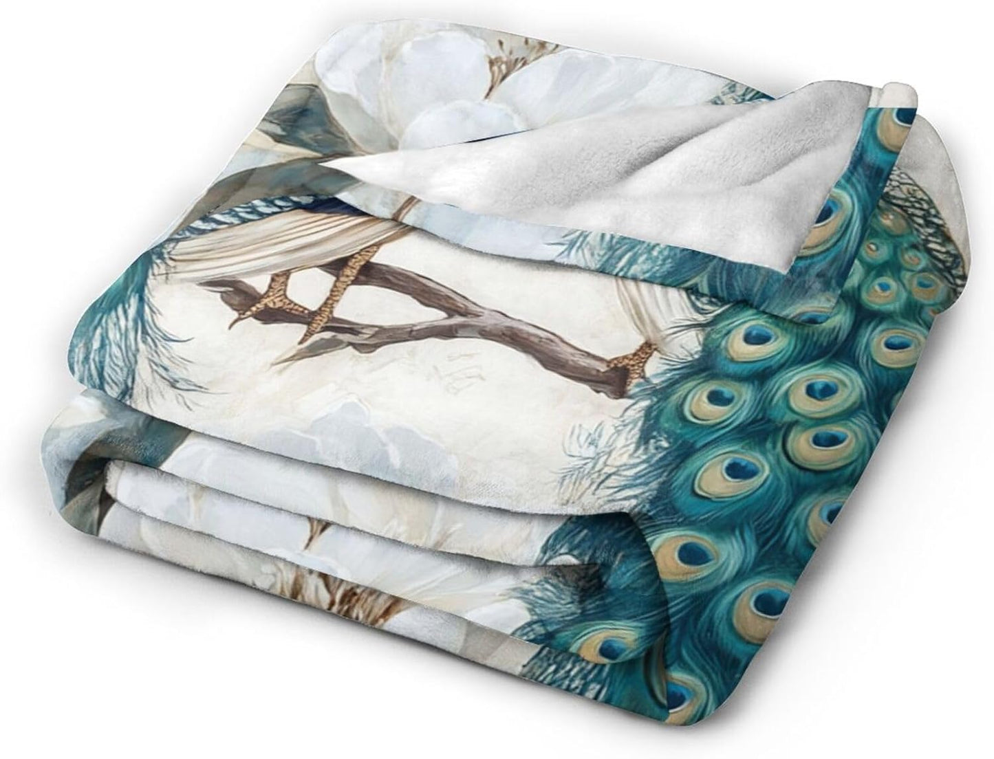 Peacock Blanket Peacock Fleece Throw Blanket Super Soft Warm Cozy Fuzzy Plush Blanket Gifts for Girls Boys Kids Room Decor 40"X50"