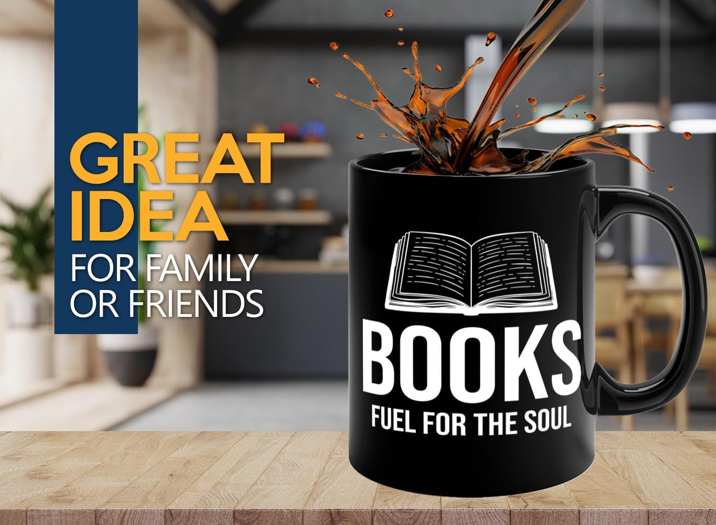 Book Lover Coffee Mug 11oz Black -Books Fuel for - Bookworm Literature Library Book Lover Reader Booked Editor Intellectual Studious