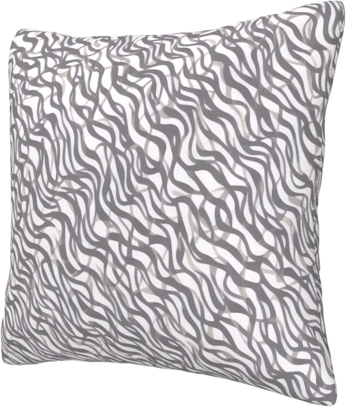 All-Season Square Pillow Covers 18"X18", Zebra, Decorative Throw Pillow Covers for Sofa Bed Couch, Hidden Zipper Cushion Cover, Square Lumbar & Accent Pillowcases for Home Decor