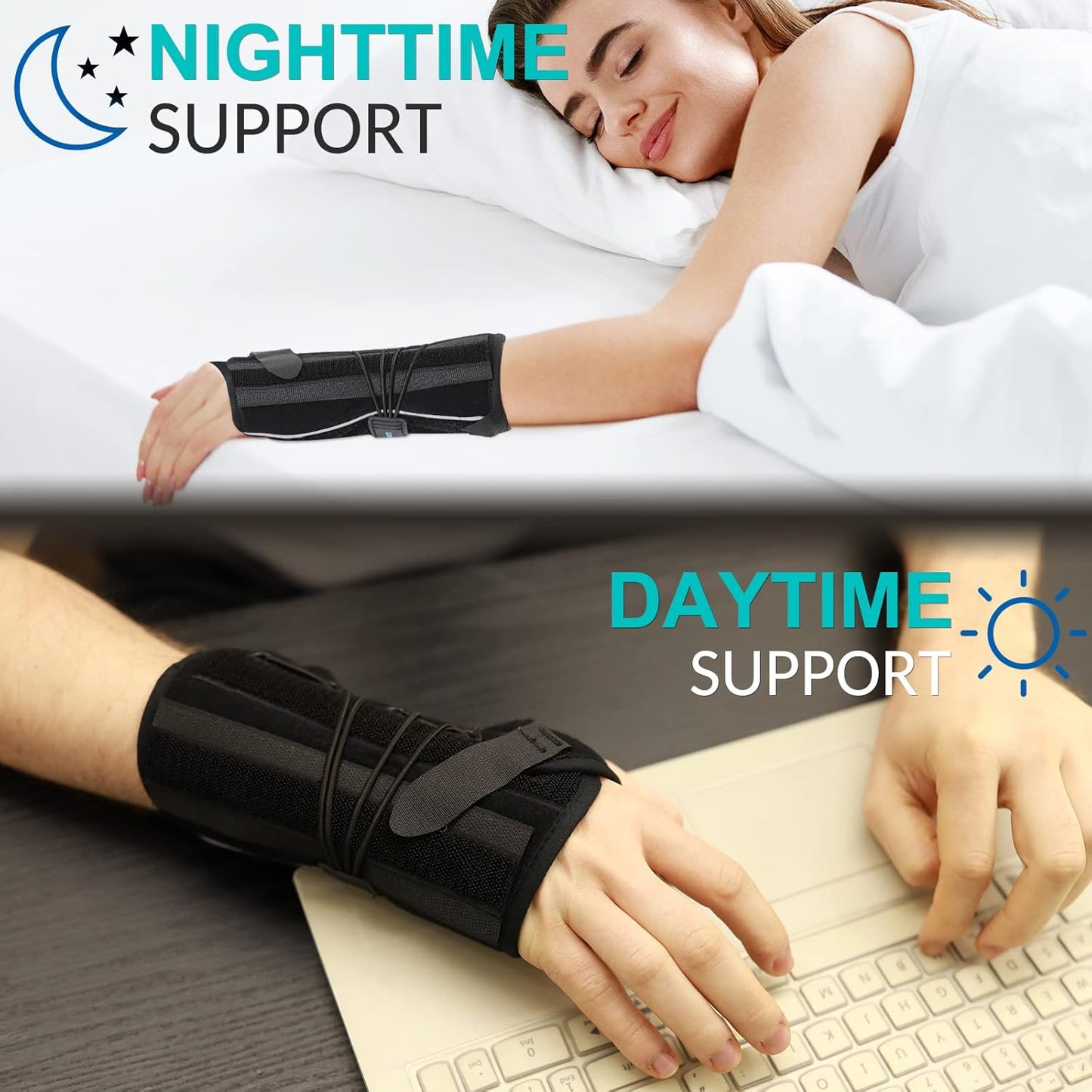 bestlife Unisex Universal Wrist Lacer Wrist Brace for Carpal Tunnel Syndrome & De Quervain’s Syndrome,Adjustable Night Wrist Support Brace with Splints Right Hand For Women & Men,Great for Wrist Pain,Sprain,Sports Injuries,Joint Instability,Arthritis,Wris