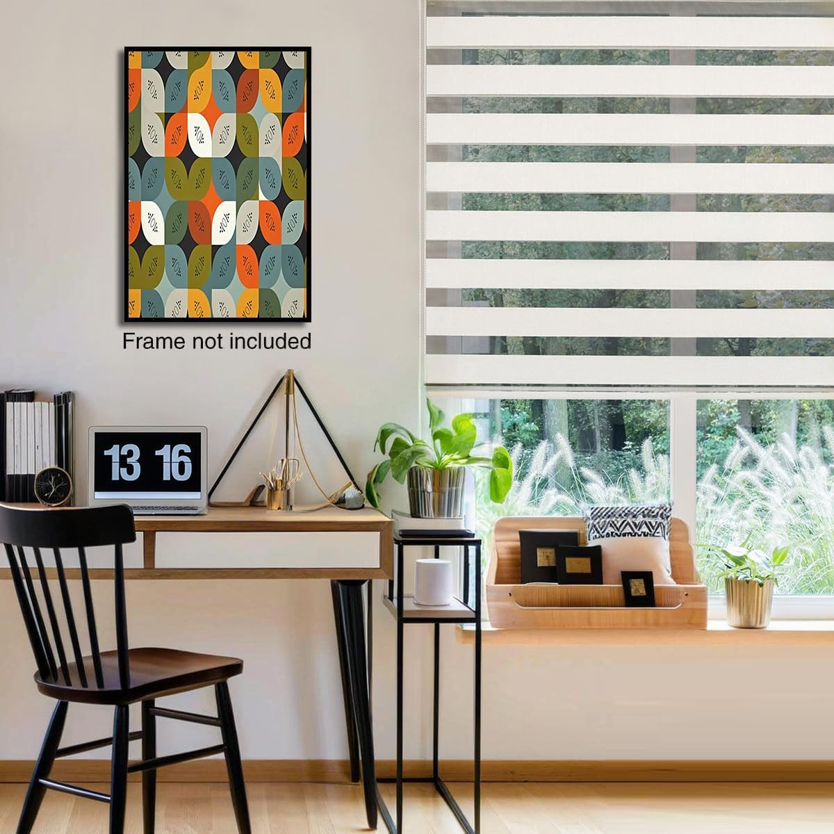 GDJSMIN Abstract Shapes Wall Art, Geometric Patterns Poster for Reading Room Living Room Decor 24 x 36 inch Unframed