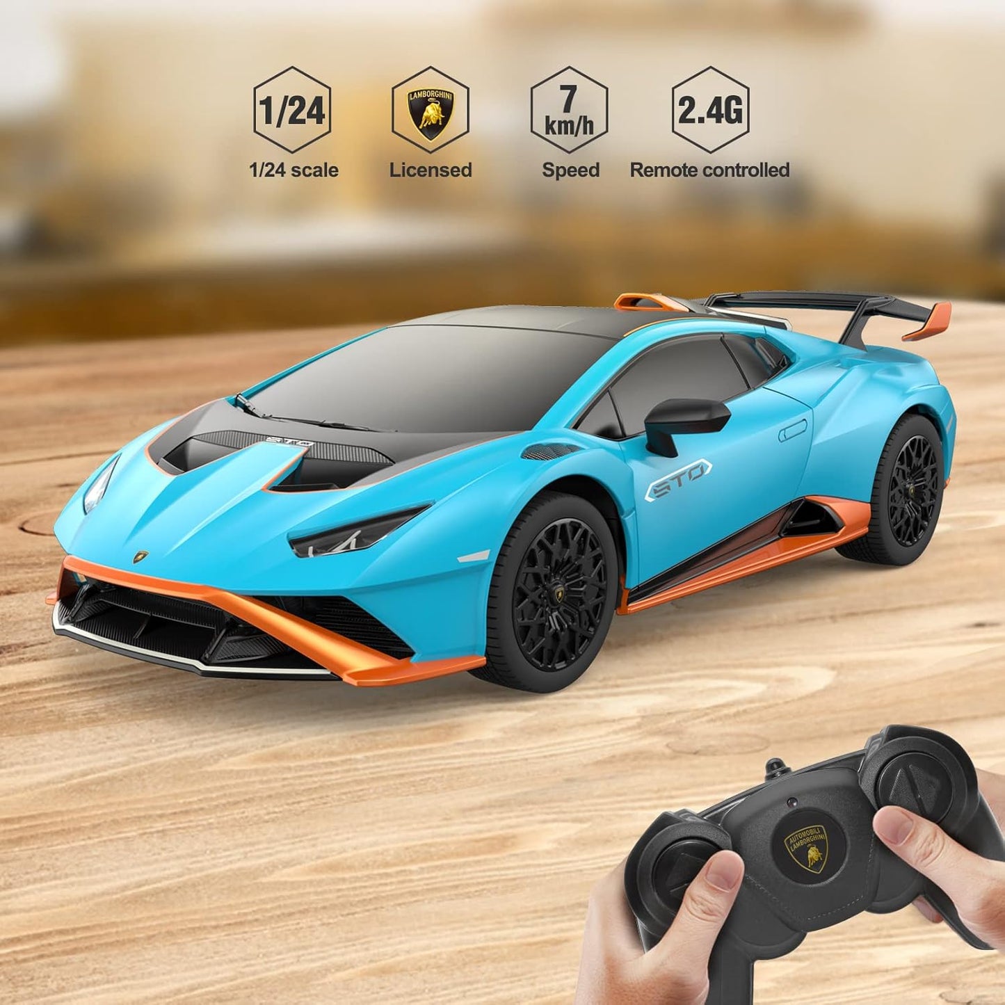 RASTAR Lamborghini Remote Control Car, 1/24 RC Lamborghini Huracán STO Toy Car RC Cars for Kids Adults