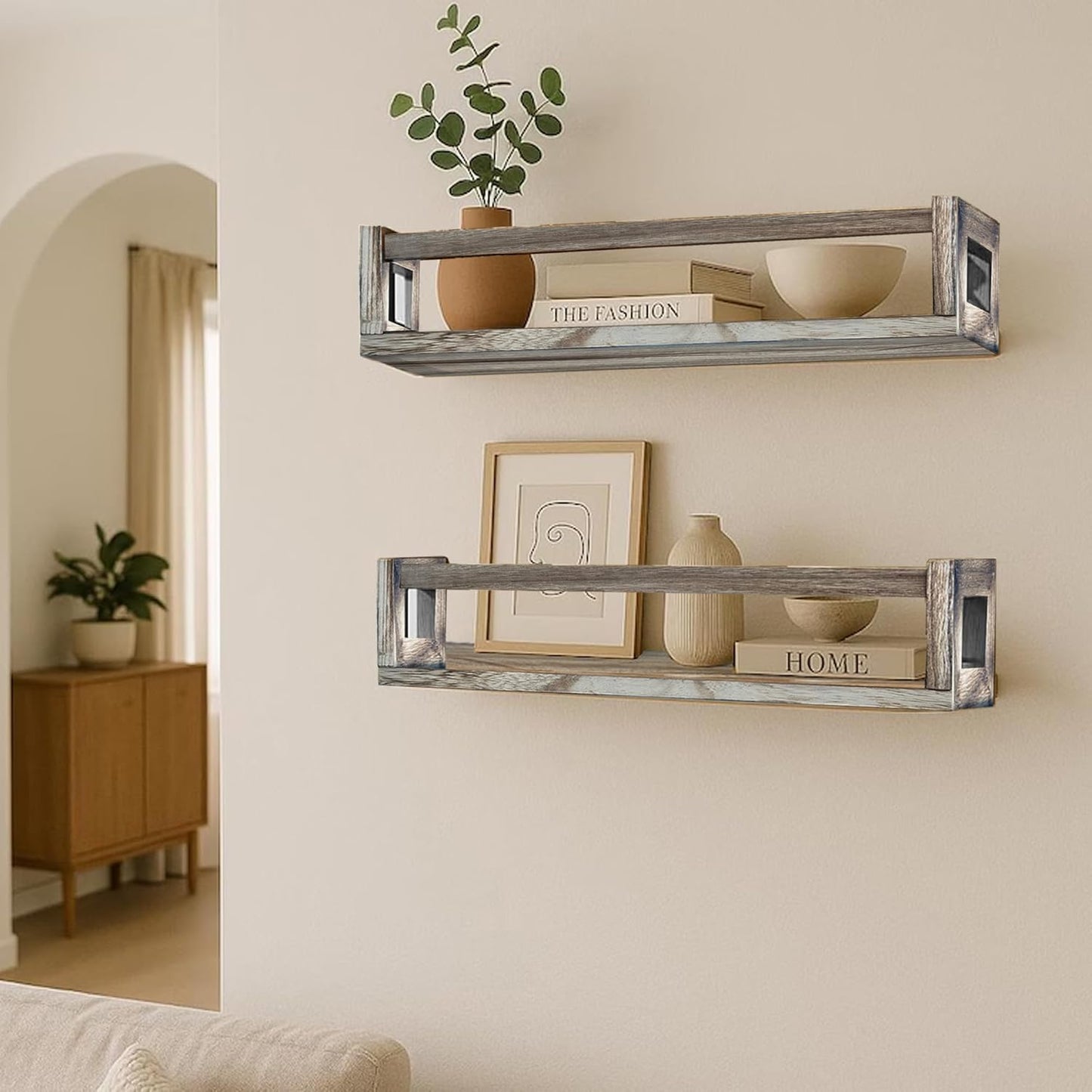 bealy Floating Shelves,Set of 4- Multi-Use Wall-Mounted Bookshelves for Kids,Book Shelf for Kids Room, Nursery Book Shelves,Ideal for Books,Spice Rack Toys and Decor Storage