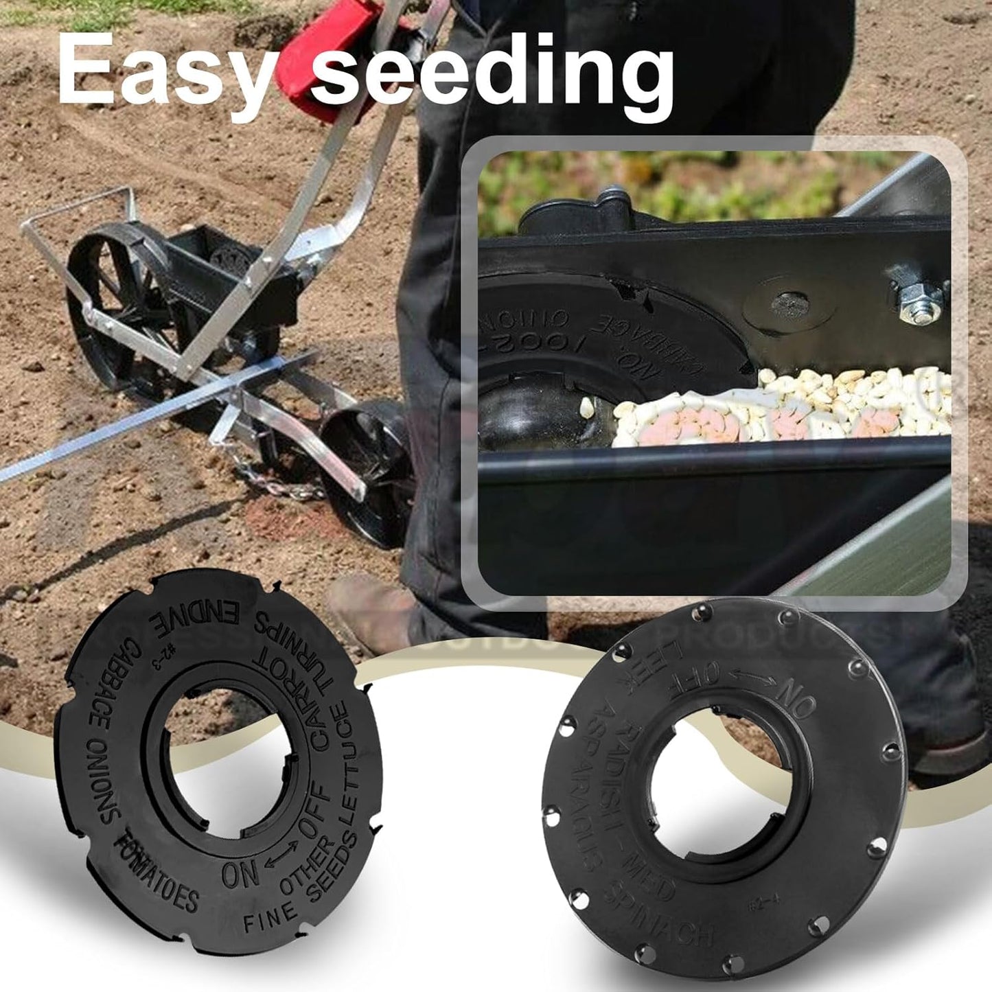 60009 & 60010 Set 12 Optional Se-ed Plate Set for Earthway 10001, 1001-B Garden Se-Eder, Works for Carrot, Broccoli, Cucumber, Popcorn, Sweet Corn, Radish, Leek, Asparagus and Other Se-ed Varieties