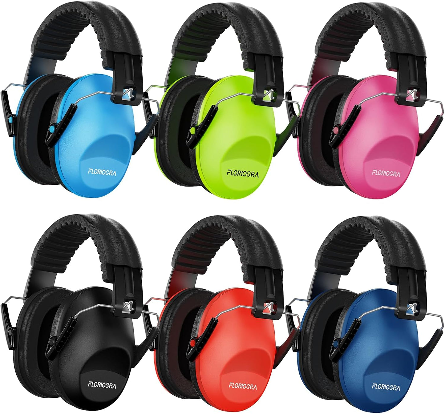 Floriogra 6 Pack Noise Canceling Headphones for Kids, Kids Ear Protection Earmuffs for Autism, Toddler, Children, Noise Cancelling Sound Proof Earmuffs/Headphones for Concerts, Air Shows, Fireworks
