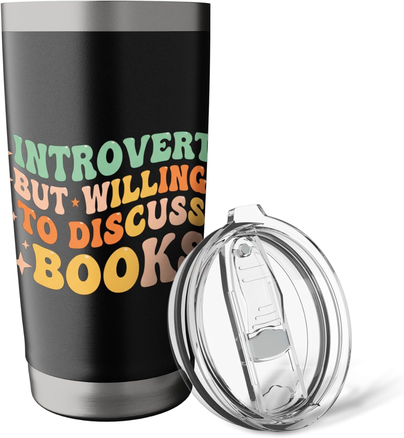 Introvert But Willing To Discuss Books Literary Reader Funny Stainless Steel Insulated Tumbler