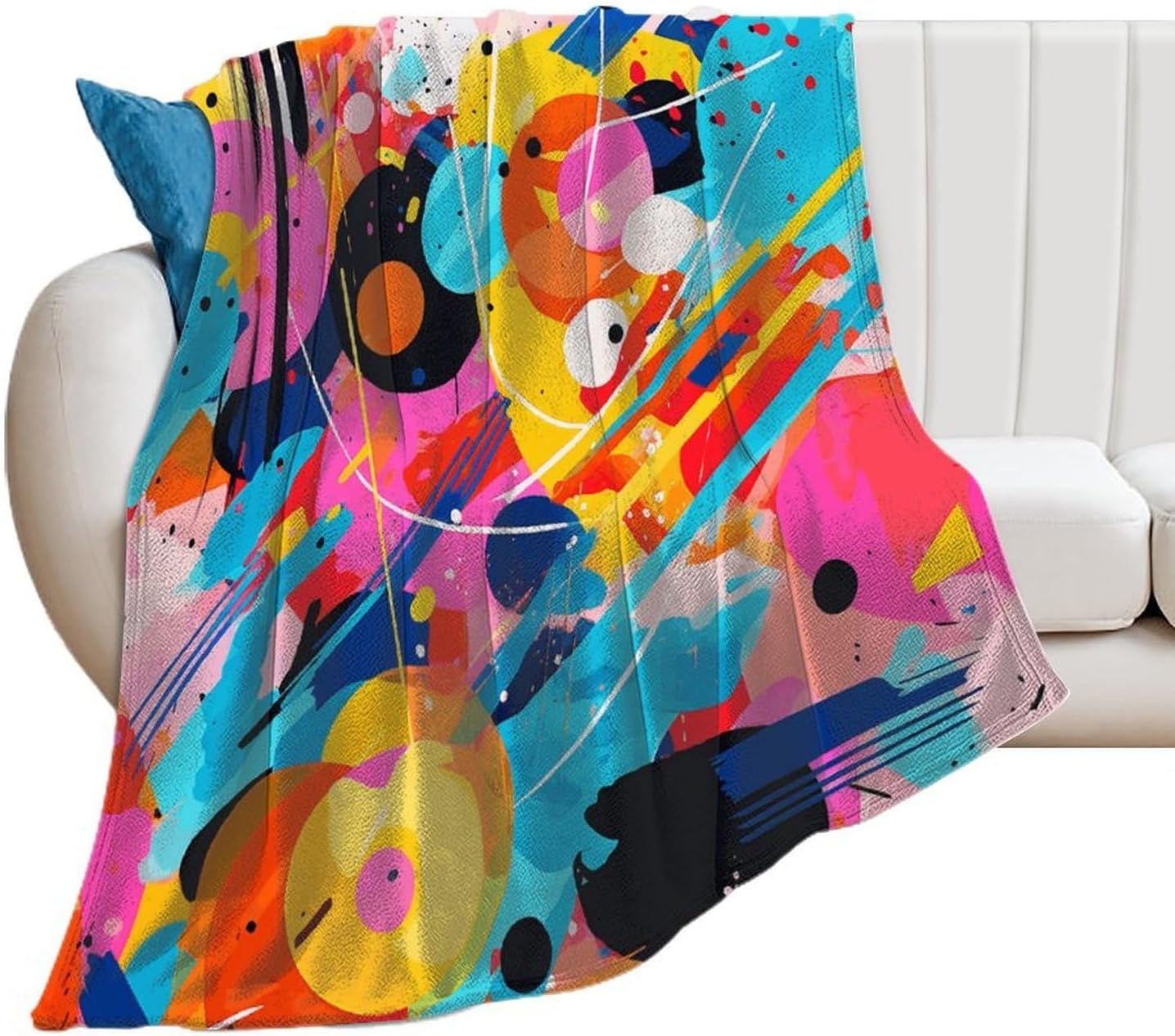 Pop Art Style Throw Blanket for Couch Super Soft Warm Lightweight Throw Blankets Cozy Flannel Bed Blanket Cute Decorative Blankets for All Seasons Home Decor Gift 60"*80"（150 * 200cm）