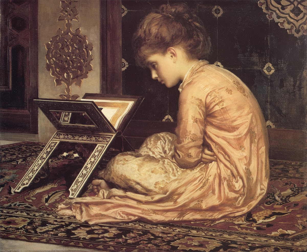 Girl Study at a Reading Desk 1877 Painting by Frederic Leighton 8"X10" Image Size on Matte Paper Fine Art Print Poster Shipped Rolled-up