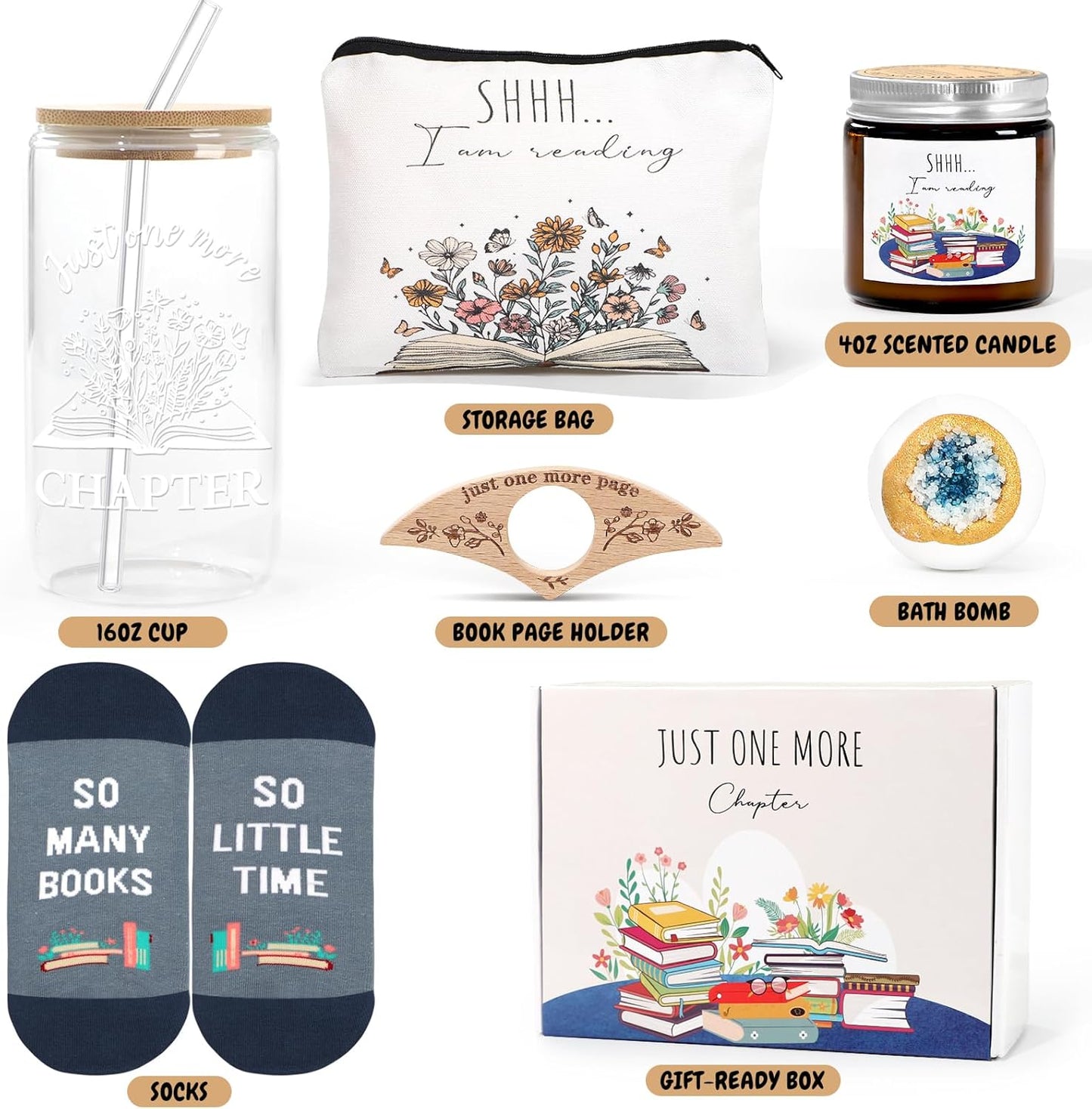 6 PCS Book Lovers Gifts for Women, Readers, Librarians, Bookworms - Birthday Presents for Reading Enthusiasts, Best Friend - Bookish Themed Items