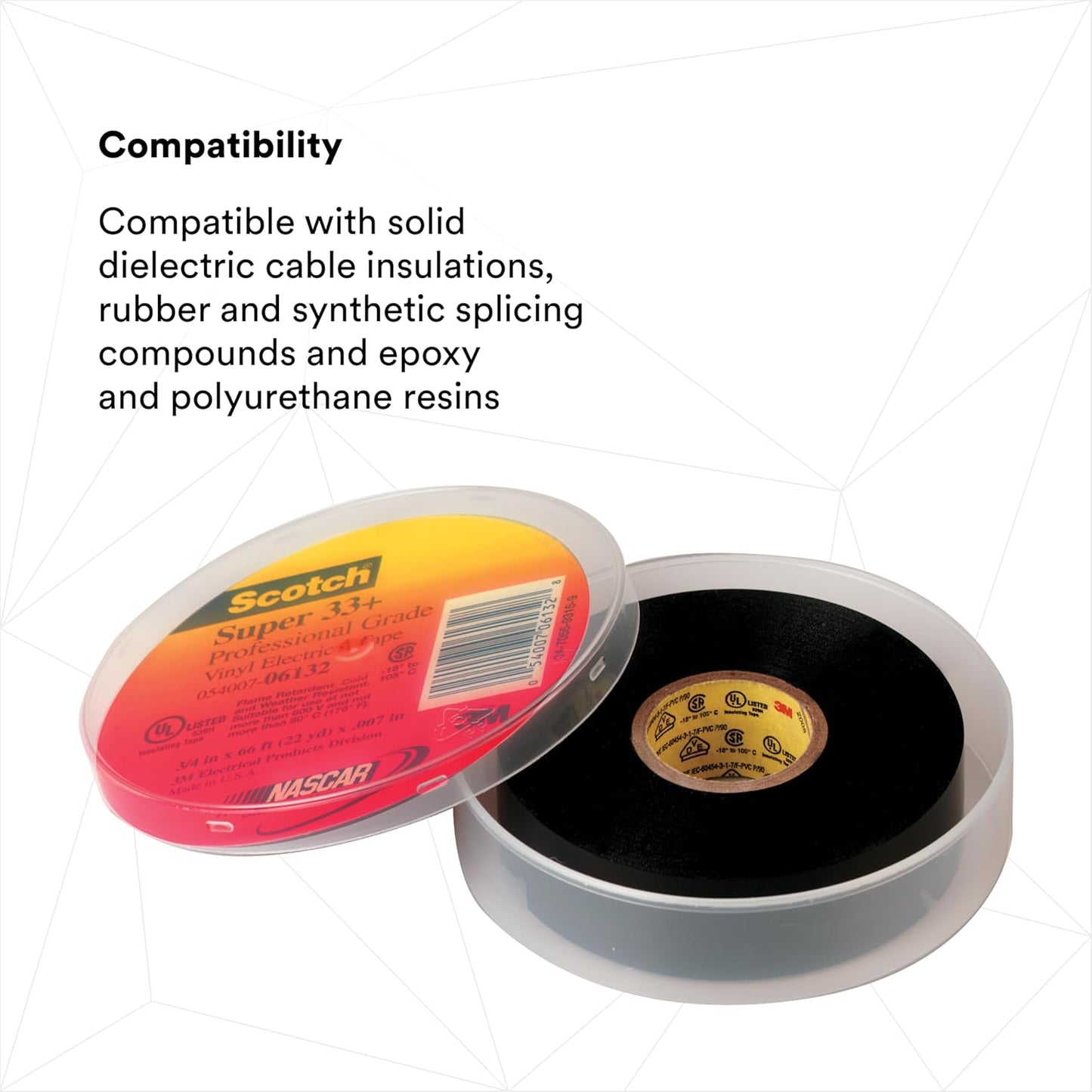 3M Scotch Super 33+ Electrical Tape - 3/4 in x 52 ft, Premium Grade All-Weather Vinyl, Resistant to Abrasion, Moisture, Corrosion, Alkalies - Black, 1 Roll