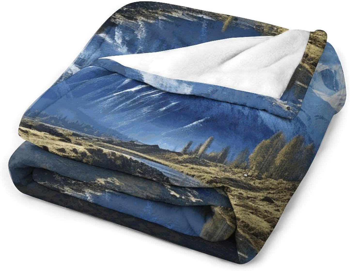 Snowy Mountains Blanket Super Soft Lightweight Throw Blanket Cute Cozy Warm Bed Blanket Decorative Fuzzy Blanket All-Season Home Decor Gift for Sofa Couch Living Room 40"*50" （100 * 130cm）