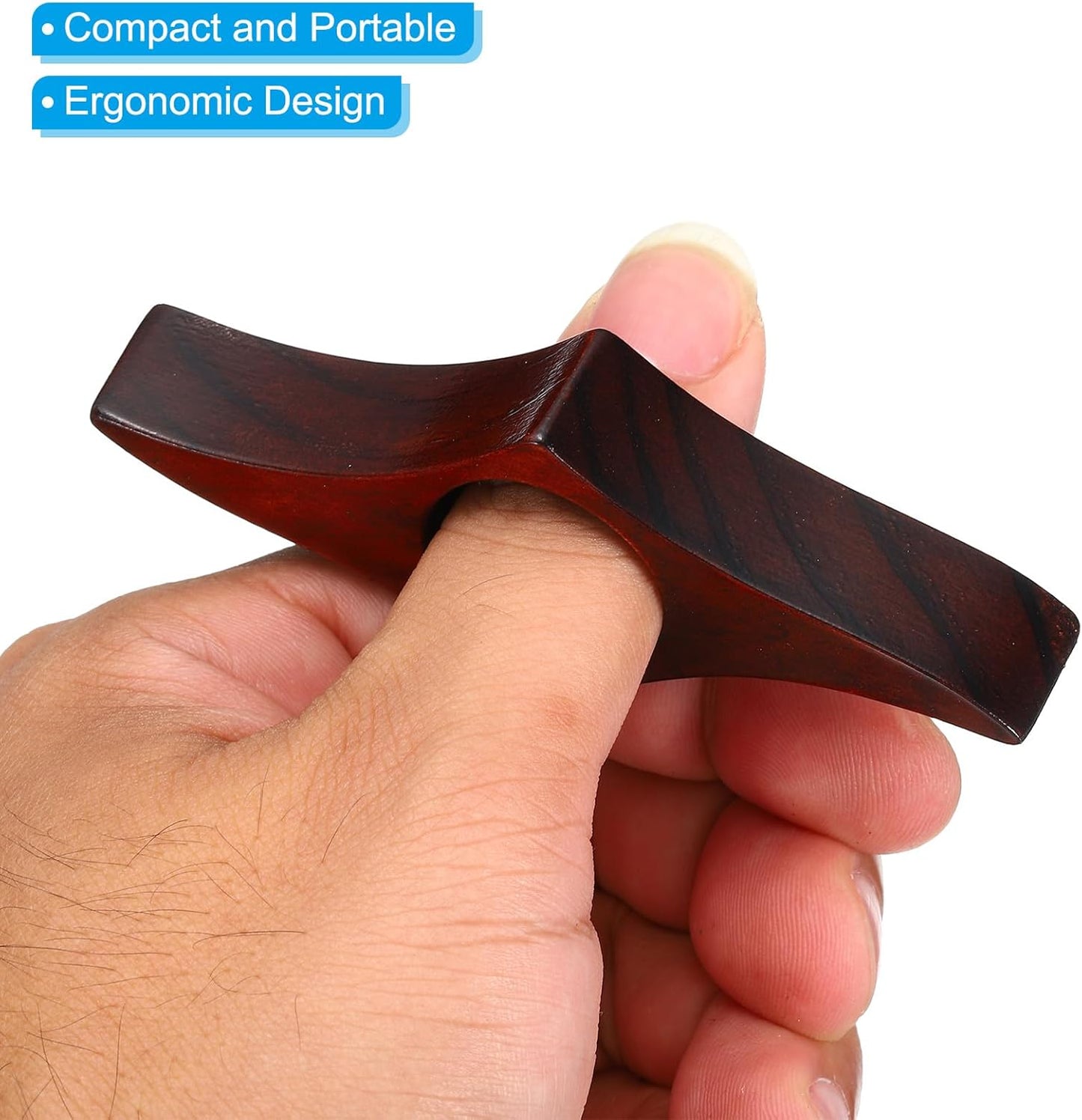 PATIKIL 1" Thumb Book Page Holder, Handmade Wooden Bookmark Book Opener Page Holders for Reading Accessories Book Lovers, Red