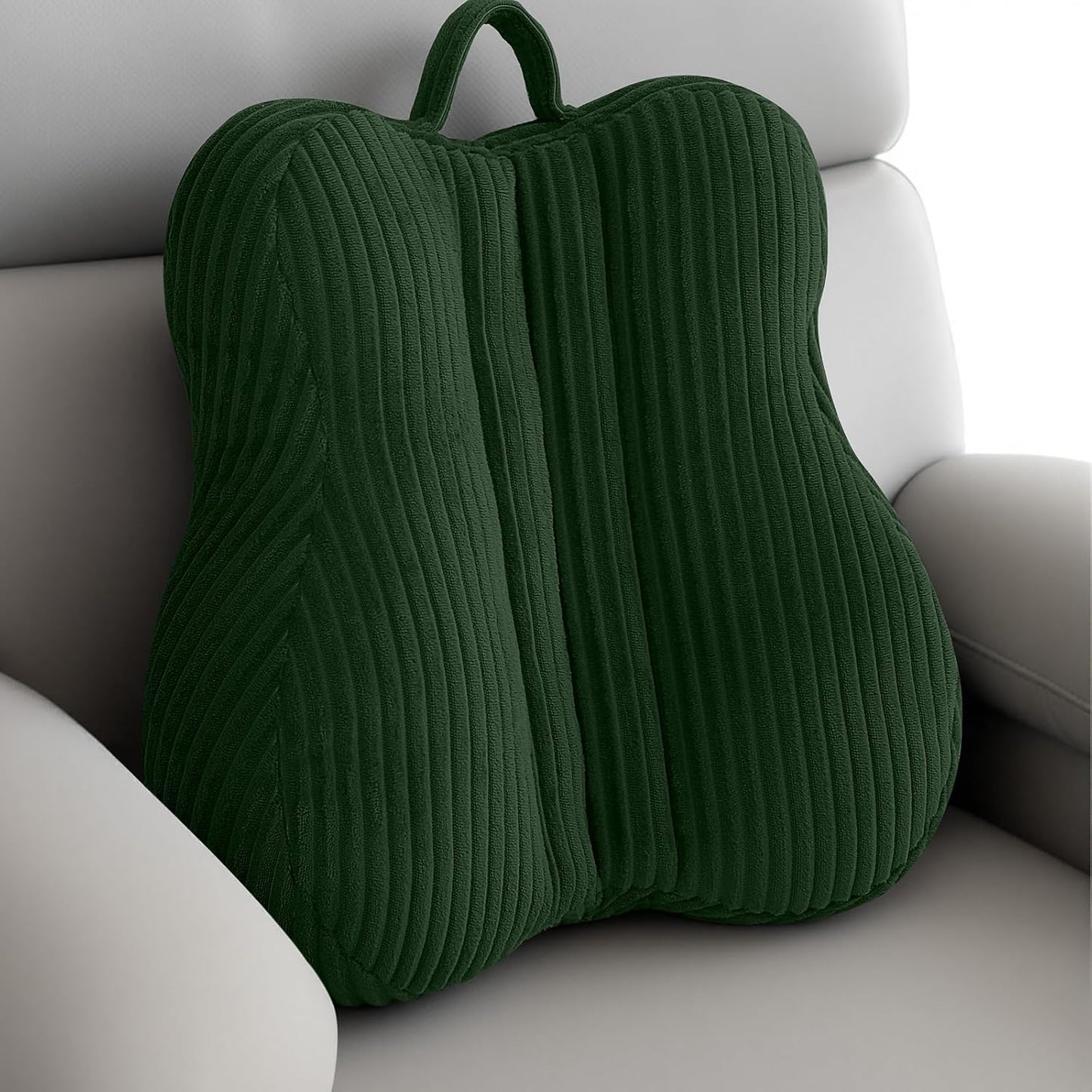 Lumbar Support Pillow for Recliner, Back Support Pillow for Office Chair, Back Cushion with Shredded Foam for Back Pain Relief & Reading, Lumbar Cushions for Couch, Sofa Seat, Car, Green