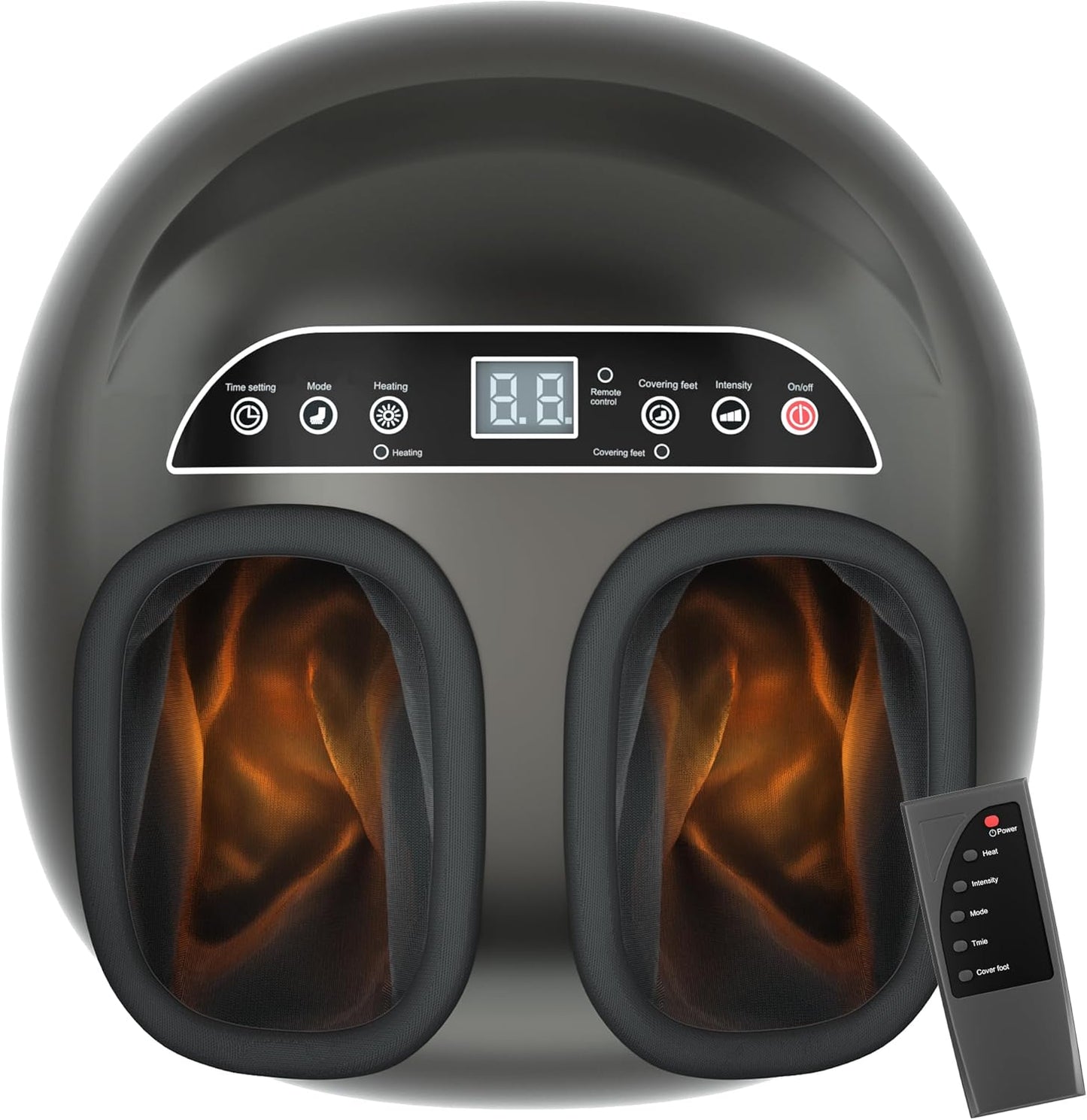 Foot Massager Machine with Heat,Shiatsu Foot Massager Home with Air Compression,Adjustable Electric Massager Machine for Feet Office,Wireless Control,DIY Gifts Draw Patterns for Man &Women,Black