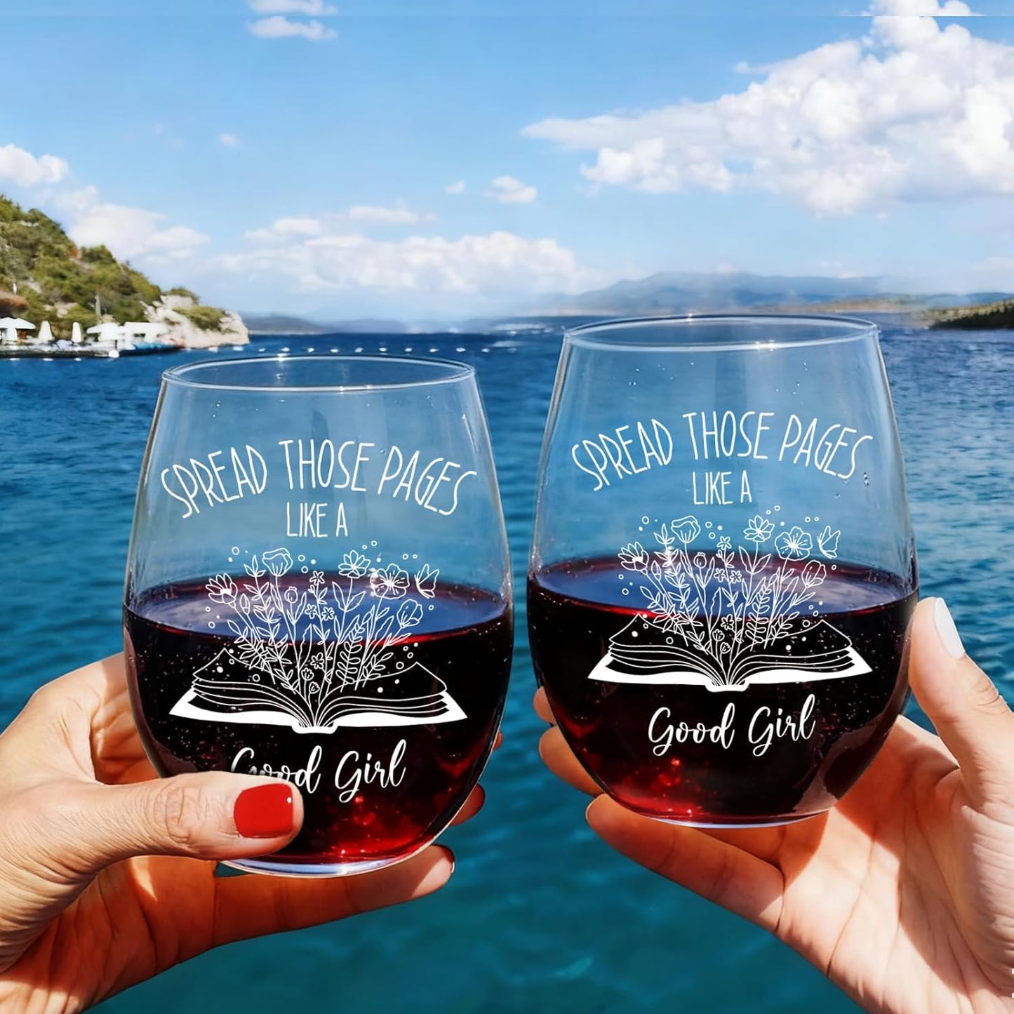 Spread Those Pages Wine Glass Gifts for Women Who Love Spicy Books, Book Lovers wine Glasses Gift for Female Readers, Funny Dark Romance Reading glass for Reading Day Christmas-49