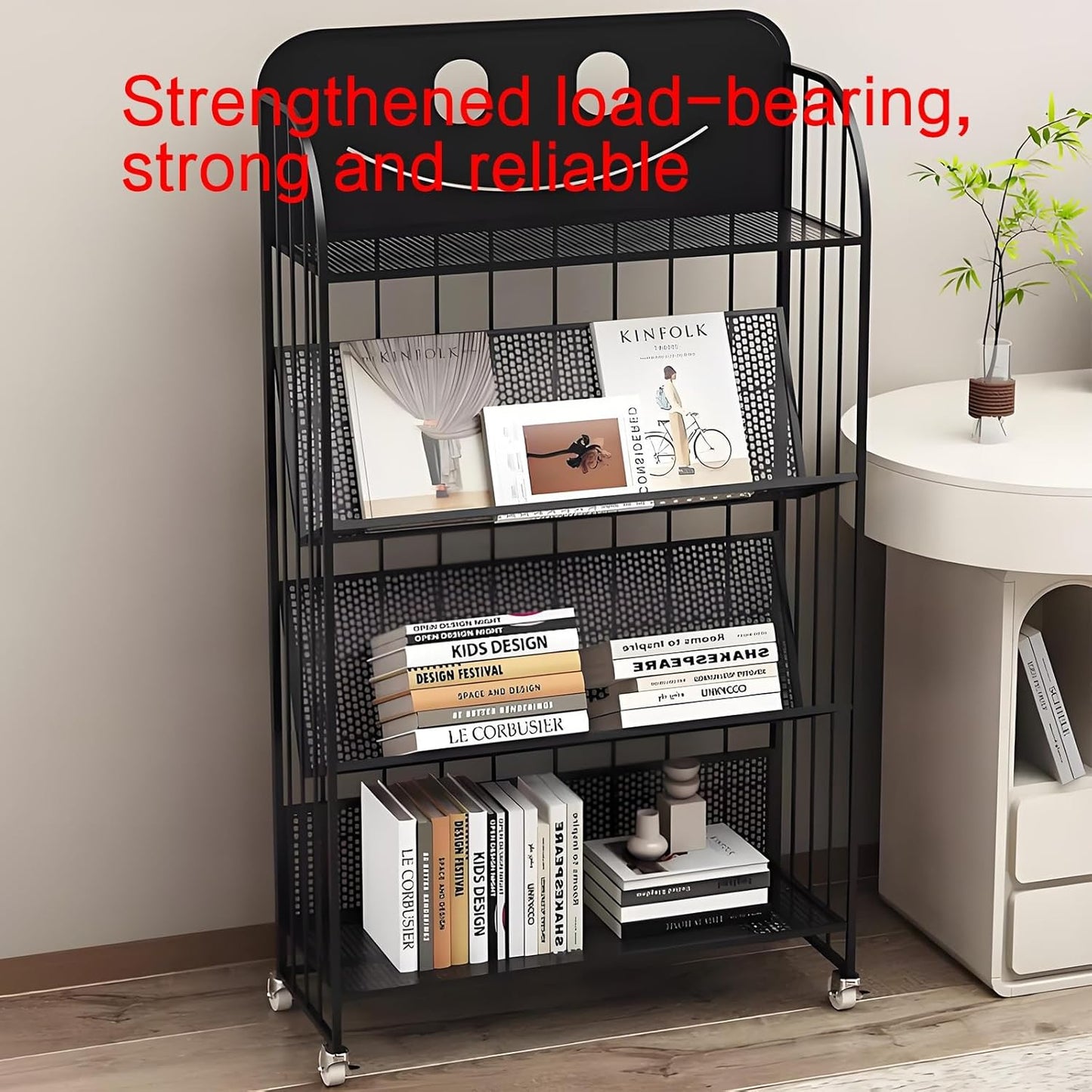 Rotating bookshelf,modern bookshelf,spinning bookshelf,metal bookshelf,rotating book shelf,unique bookshelf,Suitable for living room, bedroom, study, living room corner, office, balcony(White,69x26x97