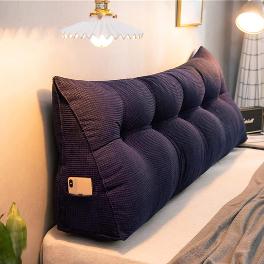Headboard Bolster Pillow for Bed Rest & Back Support, 47.25IN Positioning Pillow for Sitting Comfort, Ideal for Reading & Relaxing in Bed (D 31.4IN/80CM)