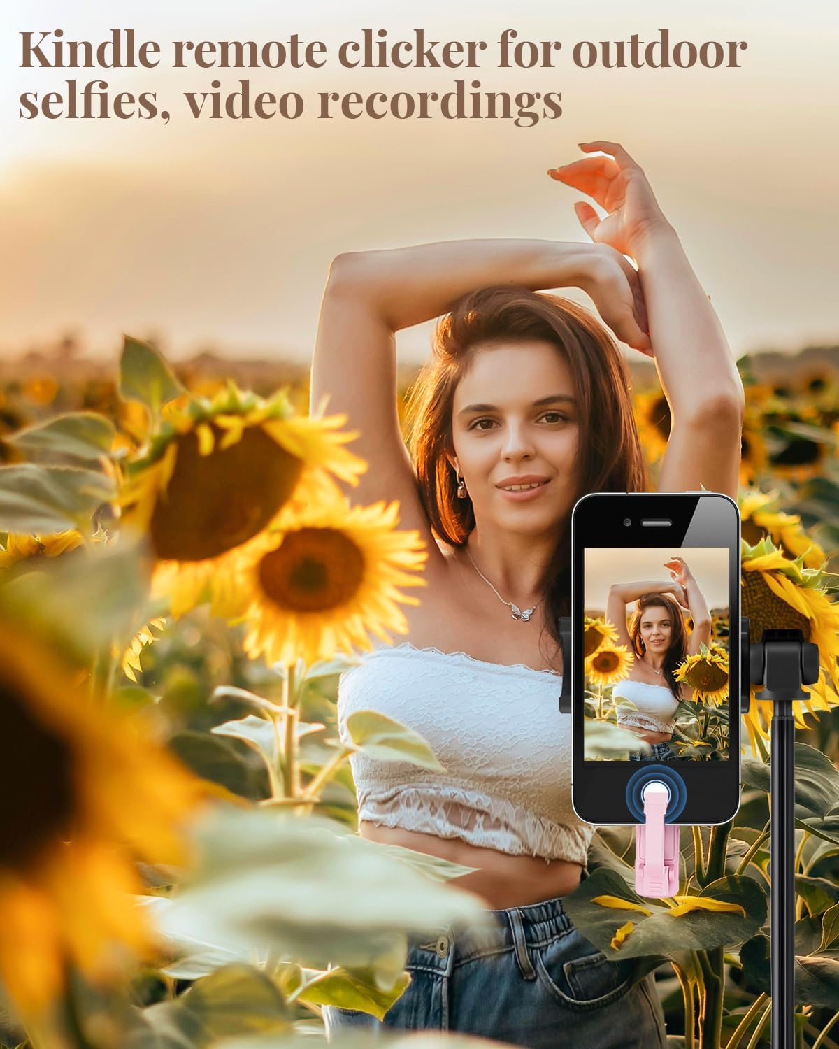 Kindle Page Turner, Remote Control Page Turner for Kindle Paperwhite Oasis EReaders Kobo, Kindle Clicker Page Turner for iPhone,iPad, Android Tablets Reading Novels,Camera Record & Shutter Selfie