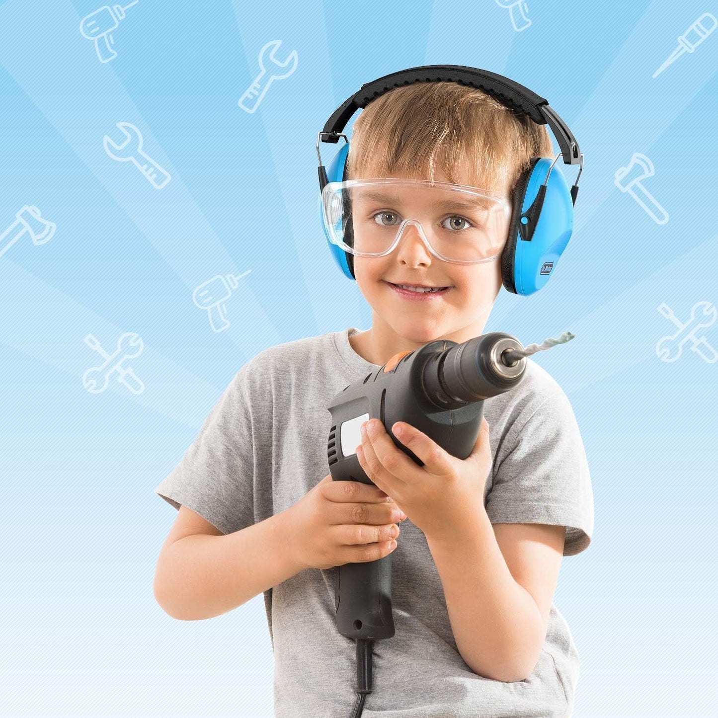 Ear Muffs for Noise Reduction: 27.4SNR Noise Cancelling Headphones for Kids Adults, EM100 Adjustable Classroom Hearing Protection Earmuffs for Monster Jam, Concerts, Fireworks, Autism Sensory