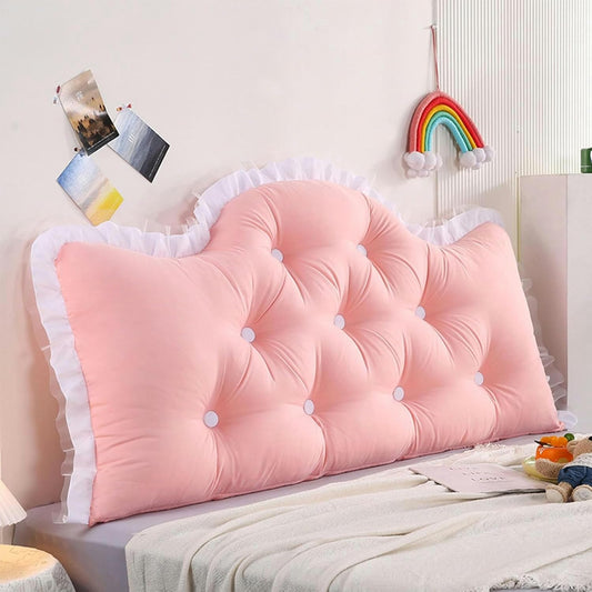 FLTRGO Headboard Pillow Bed Rest Wedge Pillow Lace Reading Pillow for Headboard Backrest Large Bolster Positioning Support Day Bed Bolster with Removable Cover