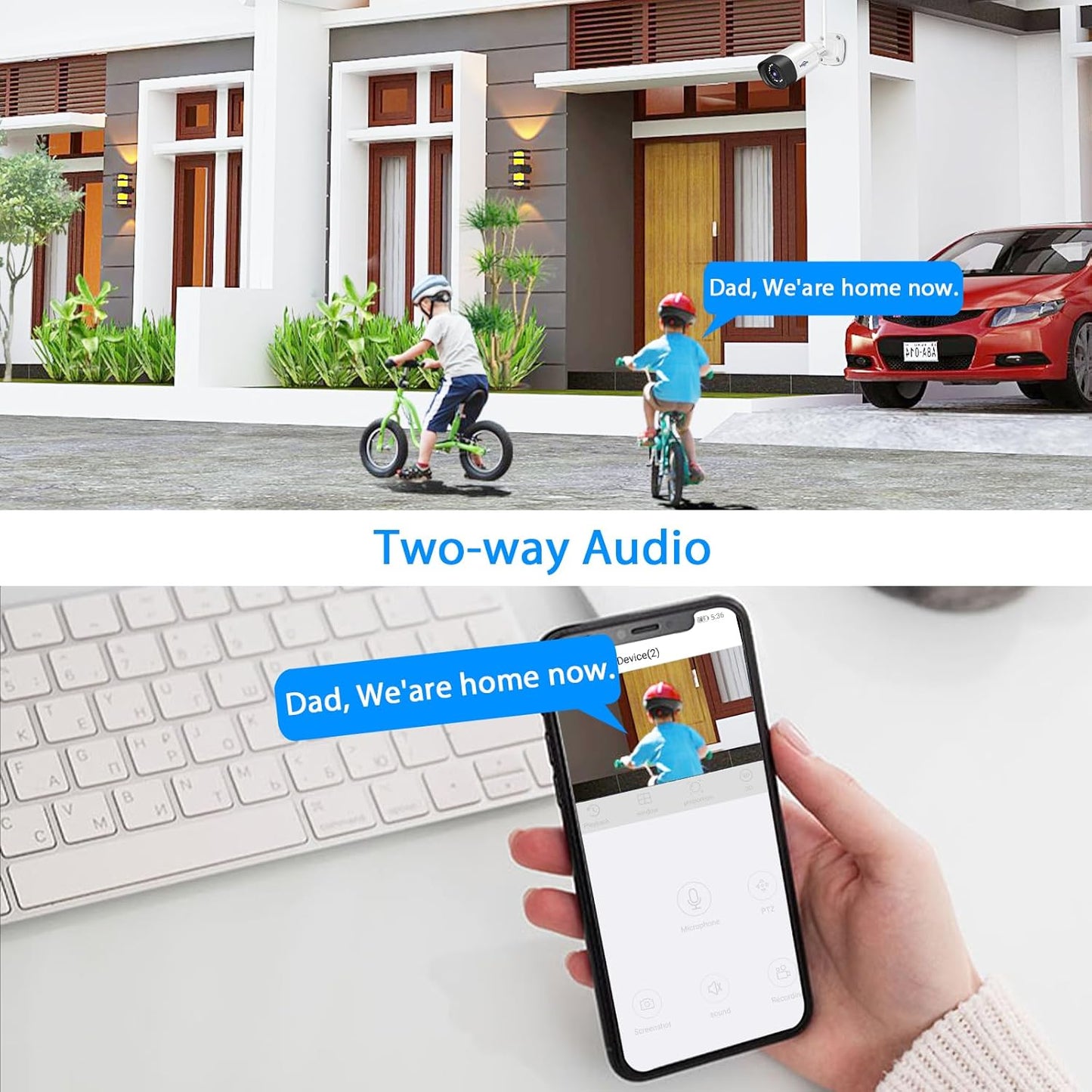 Hiseeu 5MP Wireless Security Camera System with 12" LCD Monitor, 3TB HDD, 10CH 8MP NVR, 2-Way Audio, Color Night Vision, Motion Detection, 24/7 Recording, Expandable Home CCTV Kit, Plug & Play