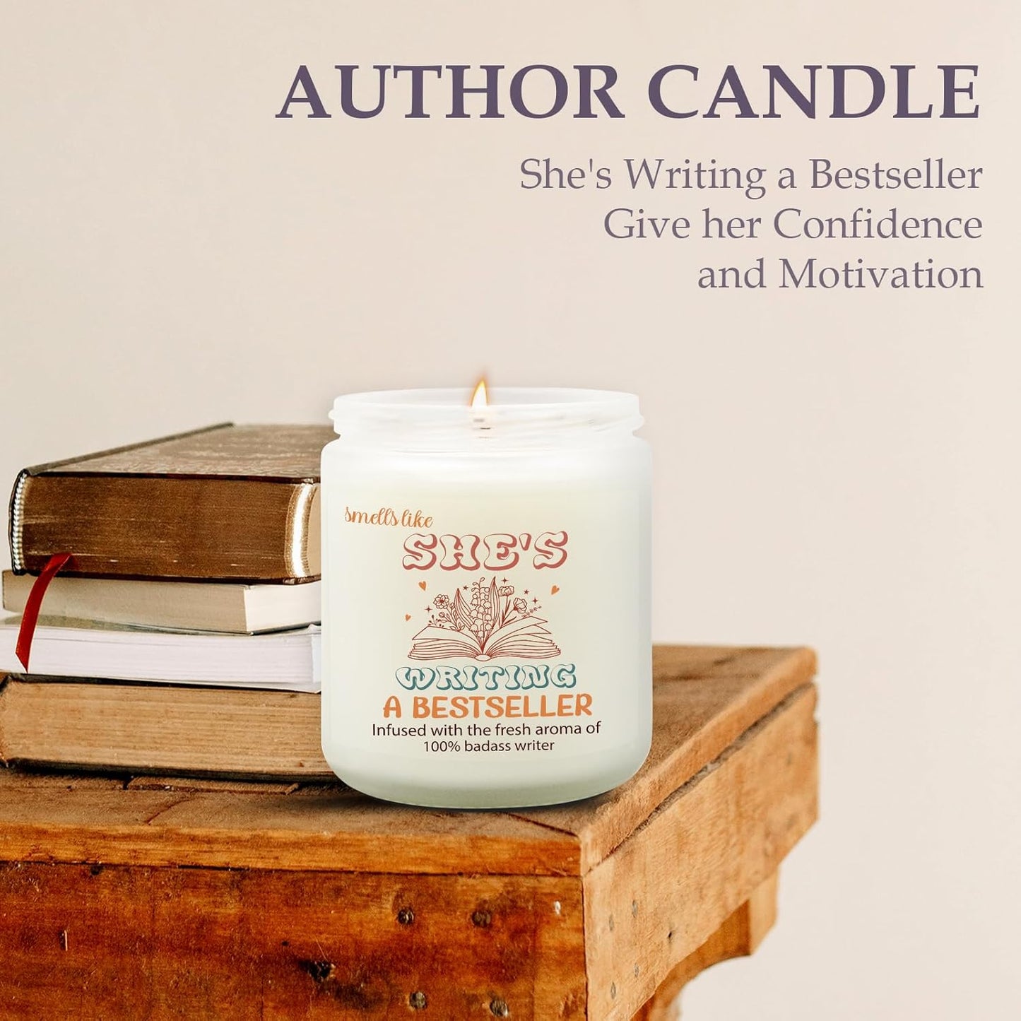 Author Candle, Writing Candle, Writer Gifts for Women, Creative Gifts for Authors Writers Women, Screenwriter Gift for Book Lovers, Christmas Thanksgiving Literary Presents for Authors Poet