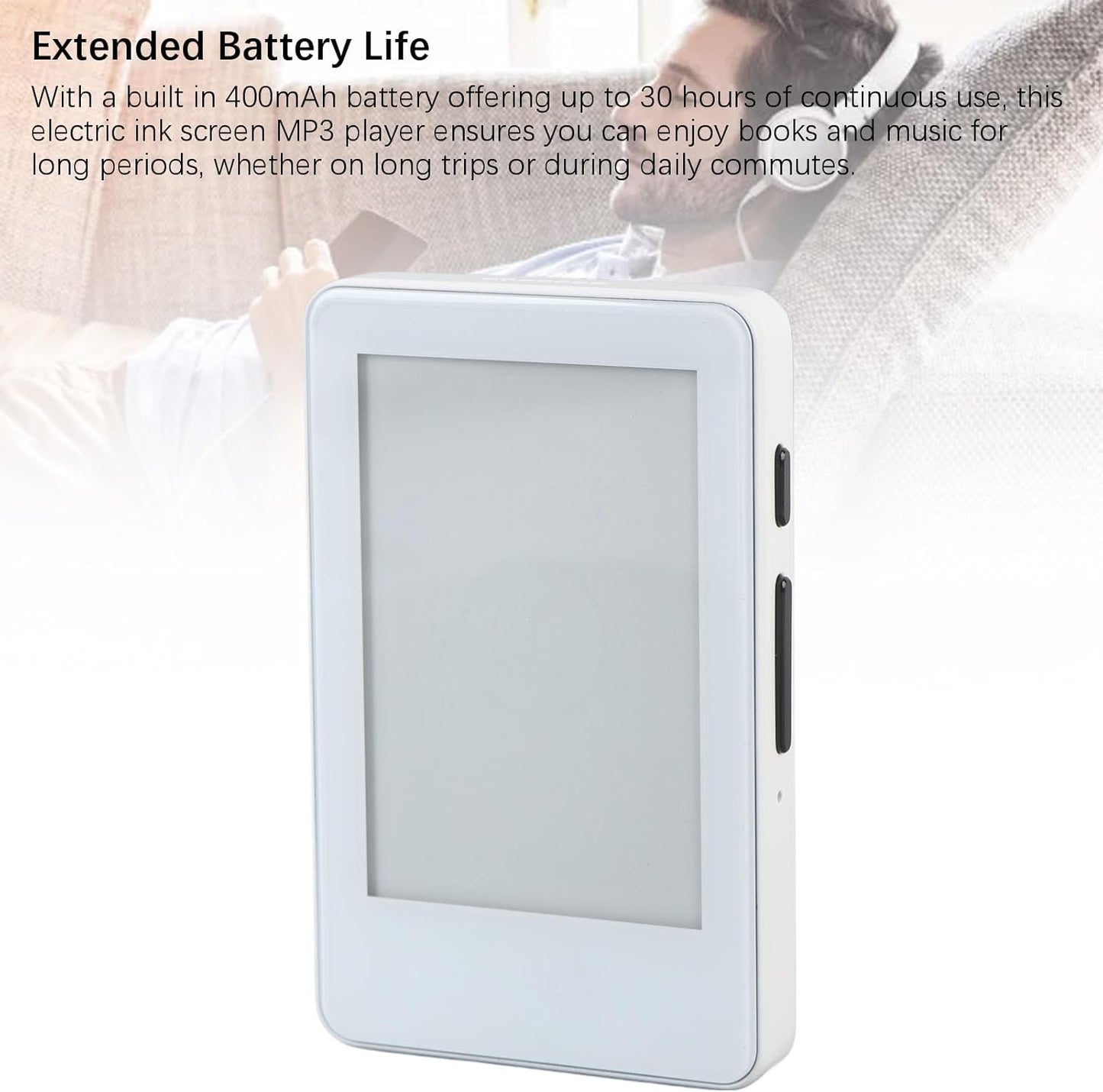 Ink Screen Electric Book Reader, 2.7" Touchscreen with Bluetooth Music Playback & 128GB Expandable Storage Multifunctional Device for Reading