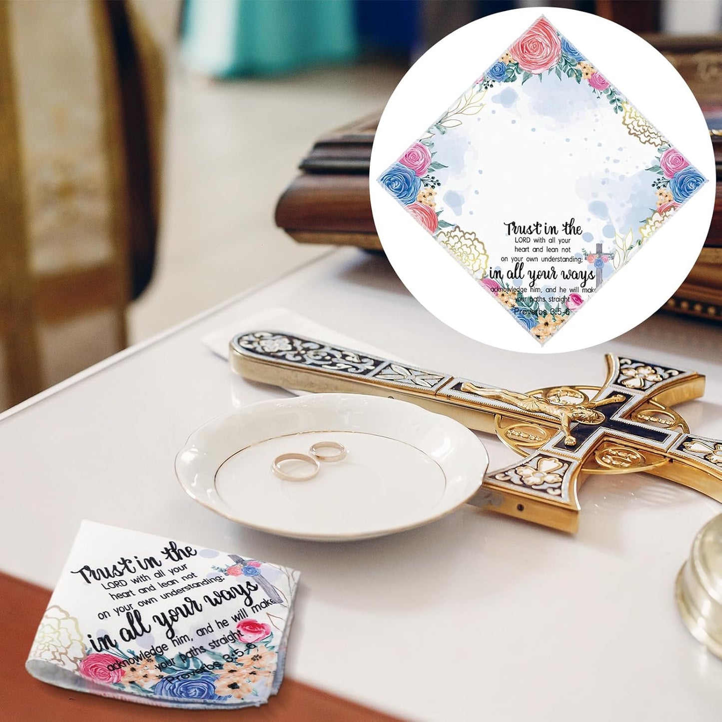 Christian Bible Verse Handkerchiefs Floral Scripture Prayer Handkerchiefs Religious Birthday Gift for Women Mom