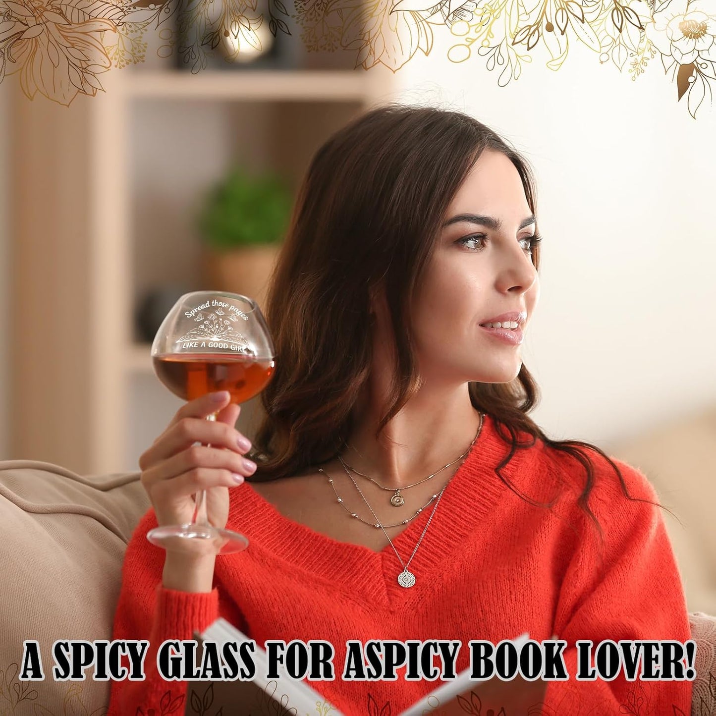 Remerry Book Lovers Wine Glass Gifts for Women 16oz Funny Bookish Wine Glass Spread Those Pages Like a Good Girl Dark Romance Booktok Smutty Book Lover Cup Gifts for Her Readers