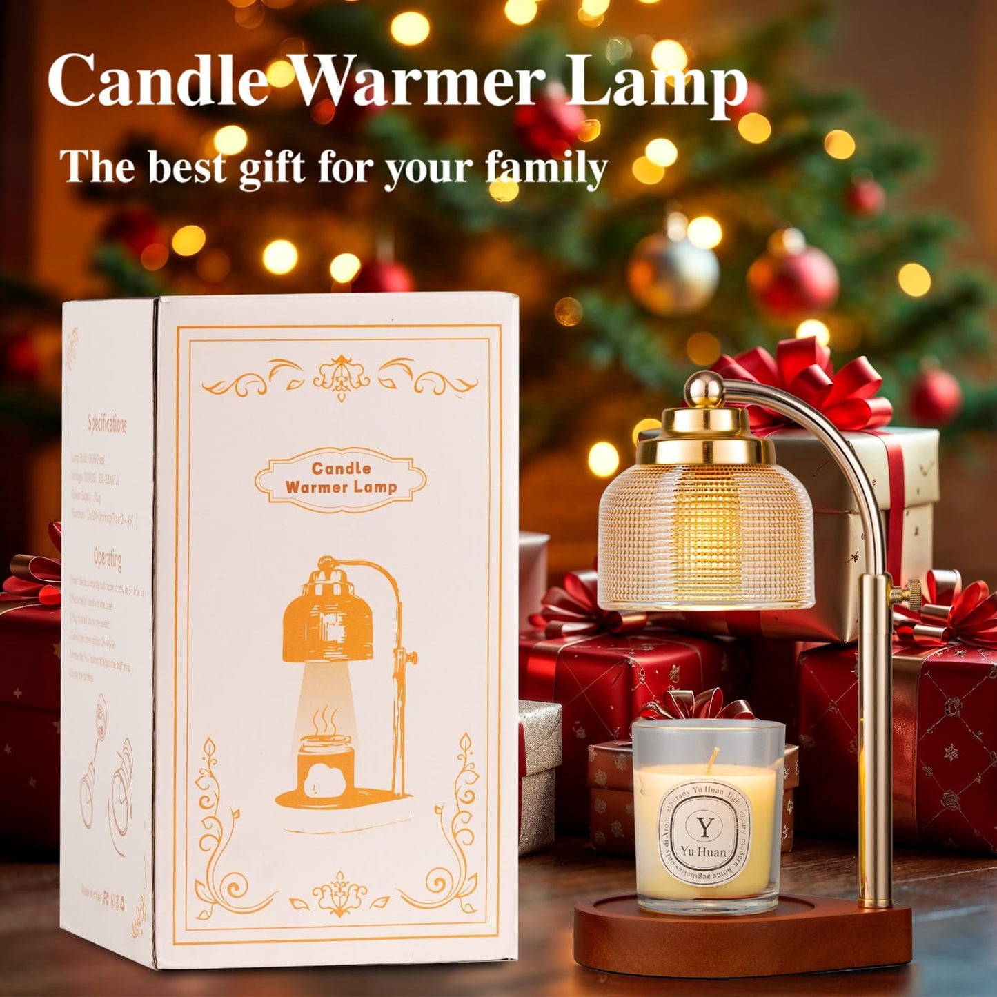Candle Warmer Lamp with Timer Dimmer, Adjustable Height Wax Melt Warmer for Jar Candles, Vintage Home Decor & Aesthetic Bedroom Decor, Birthday Gifts for Women Mom Sister with 2 Replacement Bulbs