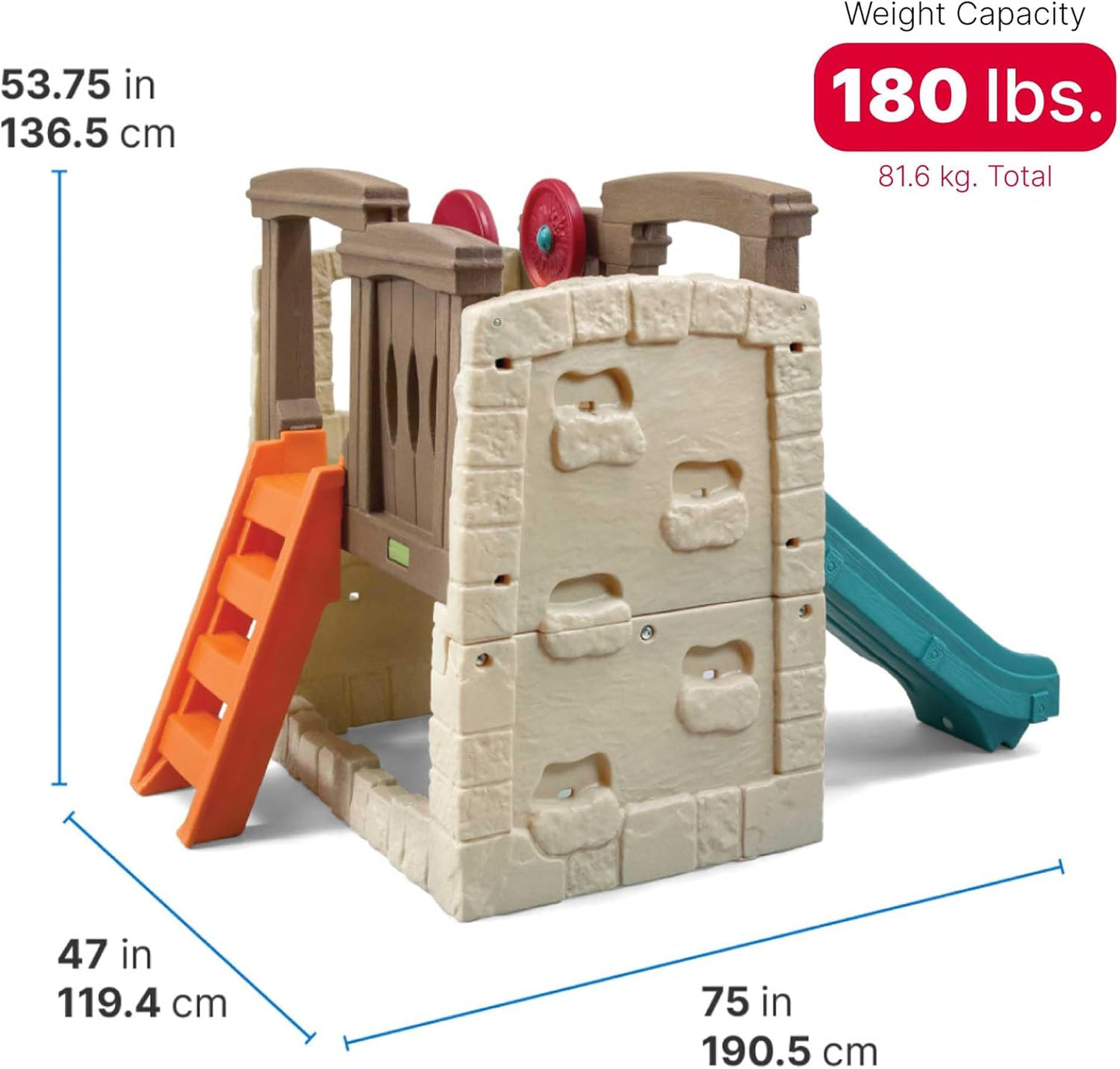 Step2 Woodland Climber II Kids Playset, Ages 2 –6 Years Old, Toddler Slide and Climbing Wall, Outdoor Playground for Backyard, Sturdy Plastic Frame, Easy Set Up