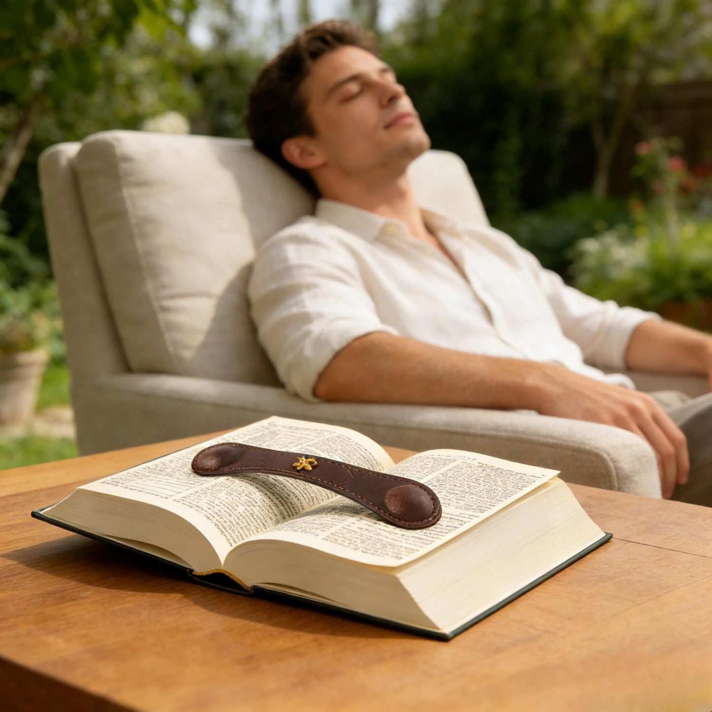 Book Weight Page Holder Heavy Genuine Leather Book Open Holder for Men Women Cookbook Weighted Bookmarks Gift for Writer Reader (02Bookmark Page Holder-Coffee)