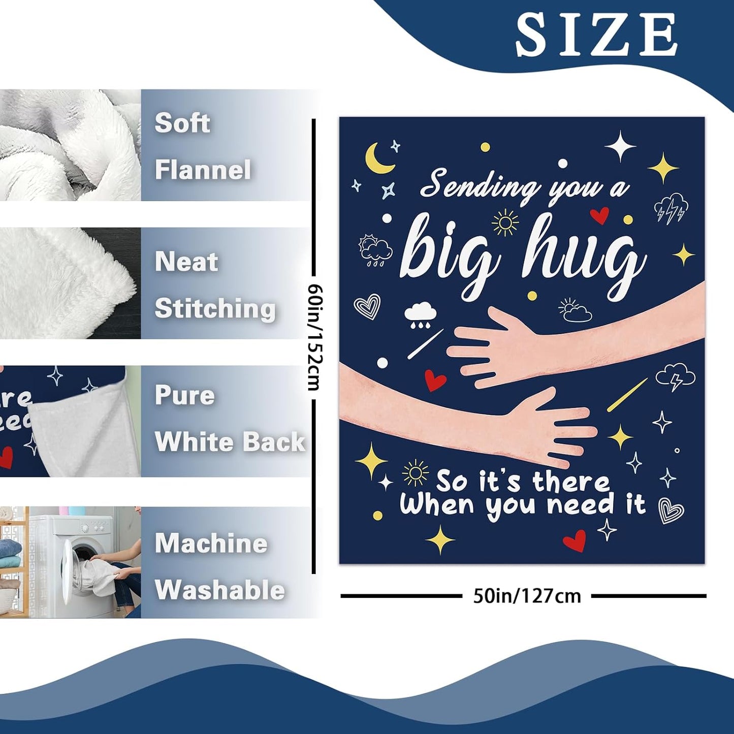 Get Well Gifts for Women Men Flannel Throw Blanket, Sympathy Thinking of You After Surgery Healing Gift Idea, Sending Hug Inspirational Cancer Care Present for Friend Sister Coworker 50''x60''