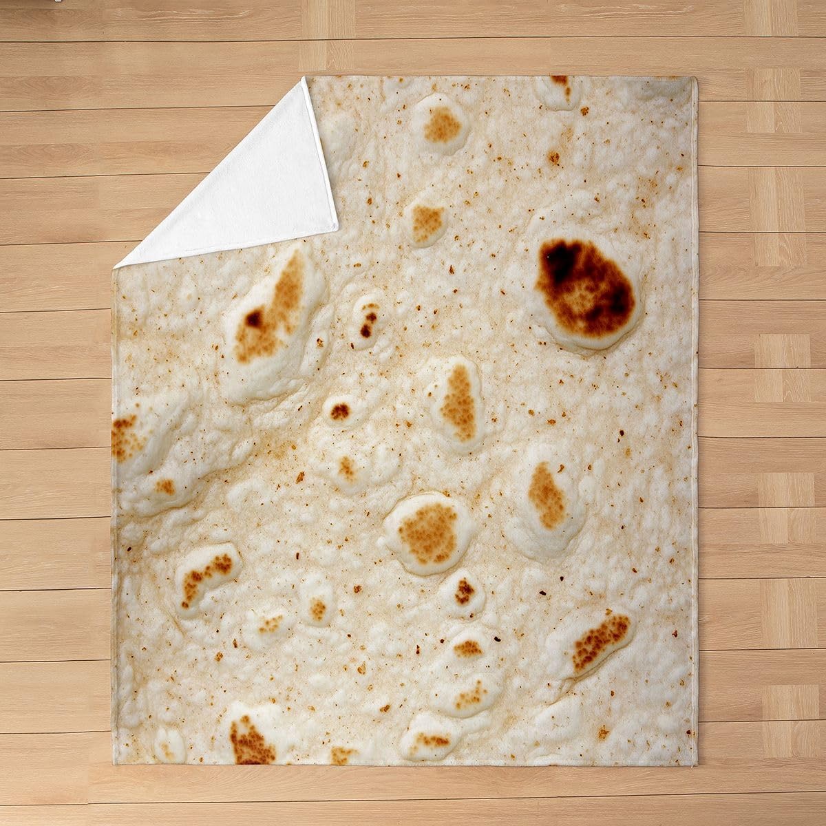 Feelyou Burritos Flannel Fleece Throw Blanket, Novelty Tortilla All Season Bed Blanket Taco Flour Fuzzy Blanket for Bed Sofa Couch, Festival Picnic Bedroom Decor Plush Blanket 40"x50"