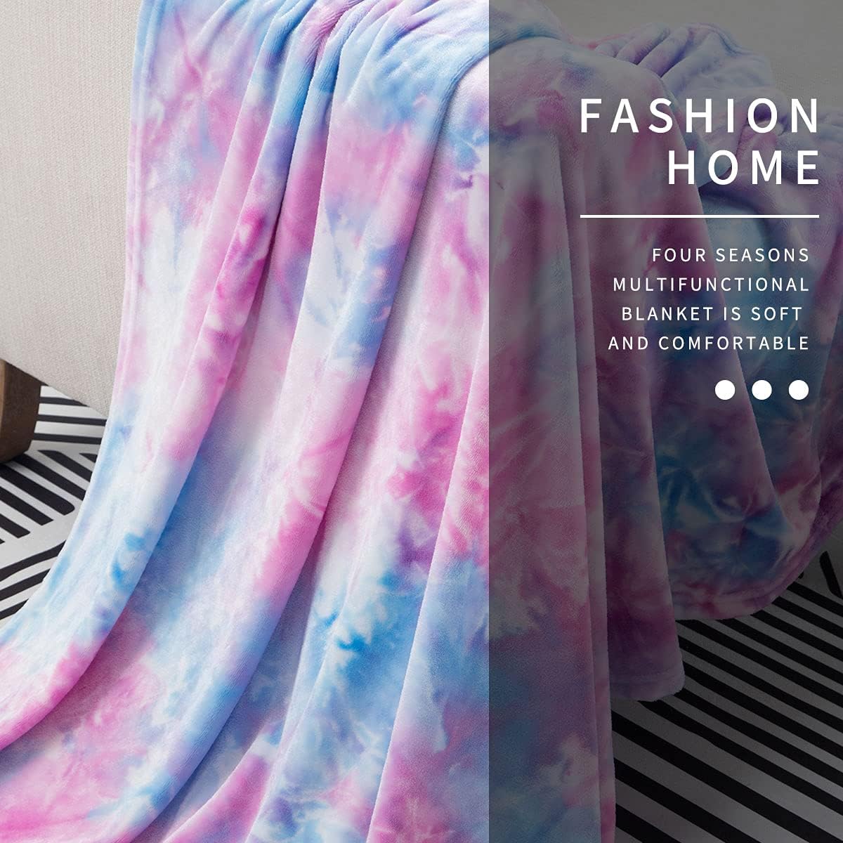 COCOPLAY W Throw Blanket for Couch (Multi-Purple, Throw（50''×60''）)