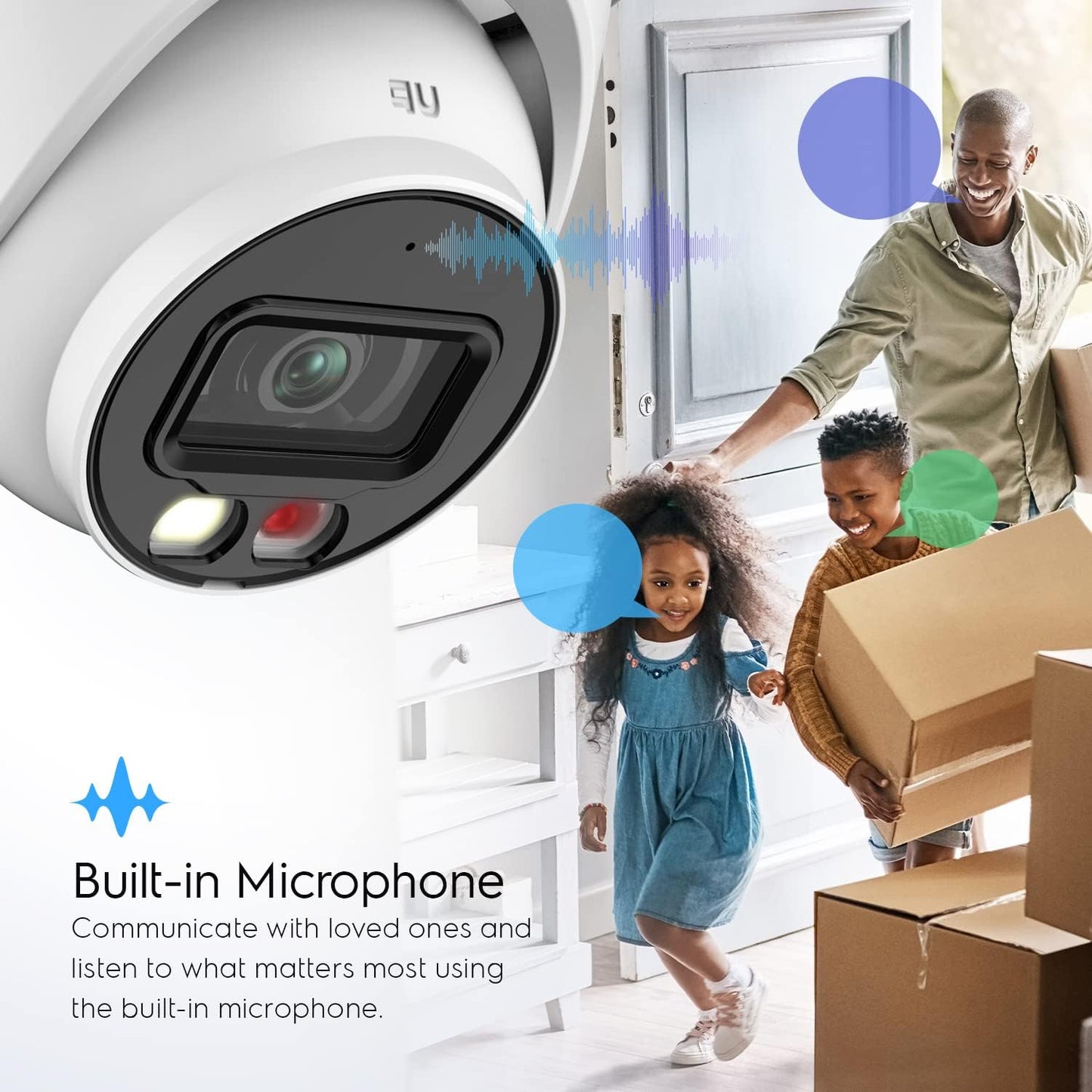 Amcrest 5MP AI Turret IP PoE Camera w/ 49ft Nightvision, Security IP Camera Outdoor, Built-in Microphone, Human & Vehicle Detection, Active Deterrent, 129° FOV, 5MP@20fps IP5M-T1277EW-AI