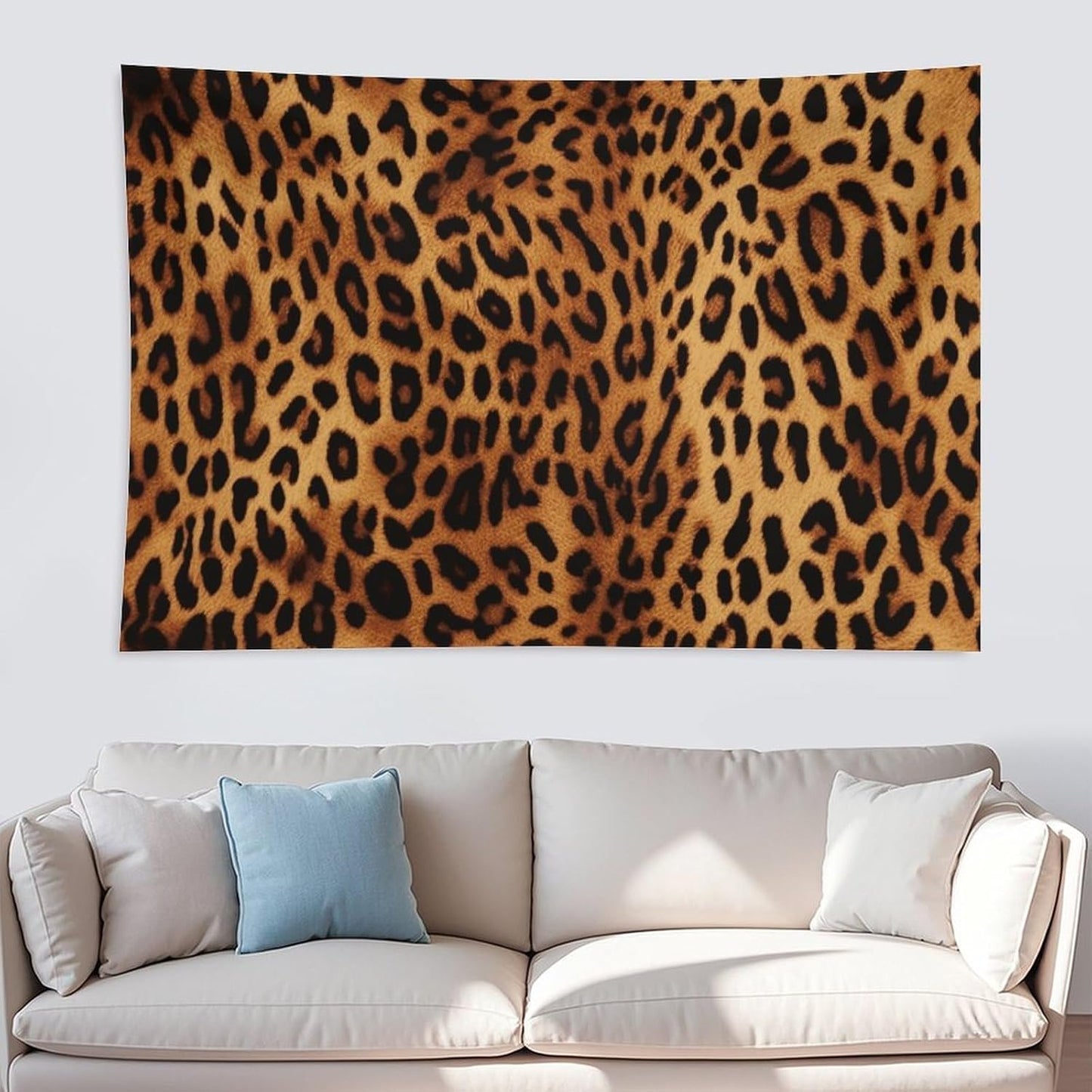 HETVBNS Leopard Print Tapestry Wall Hanging - 60"x90" Aesthetic Tapestries Soft Polyester Wall Art Decor Large Tapestry for Bedroom Living Room Dorm Backdrop, Hanging Kit Included